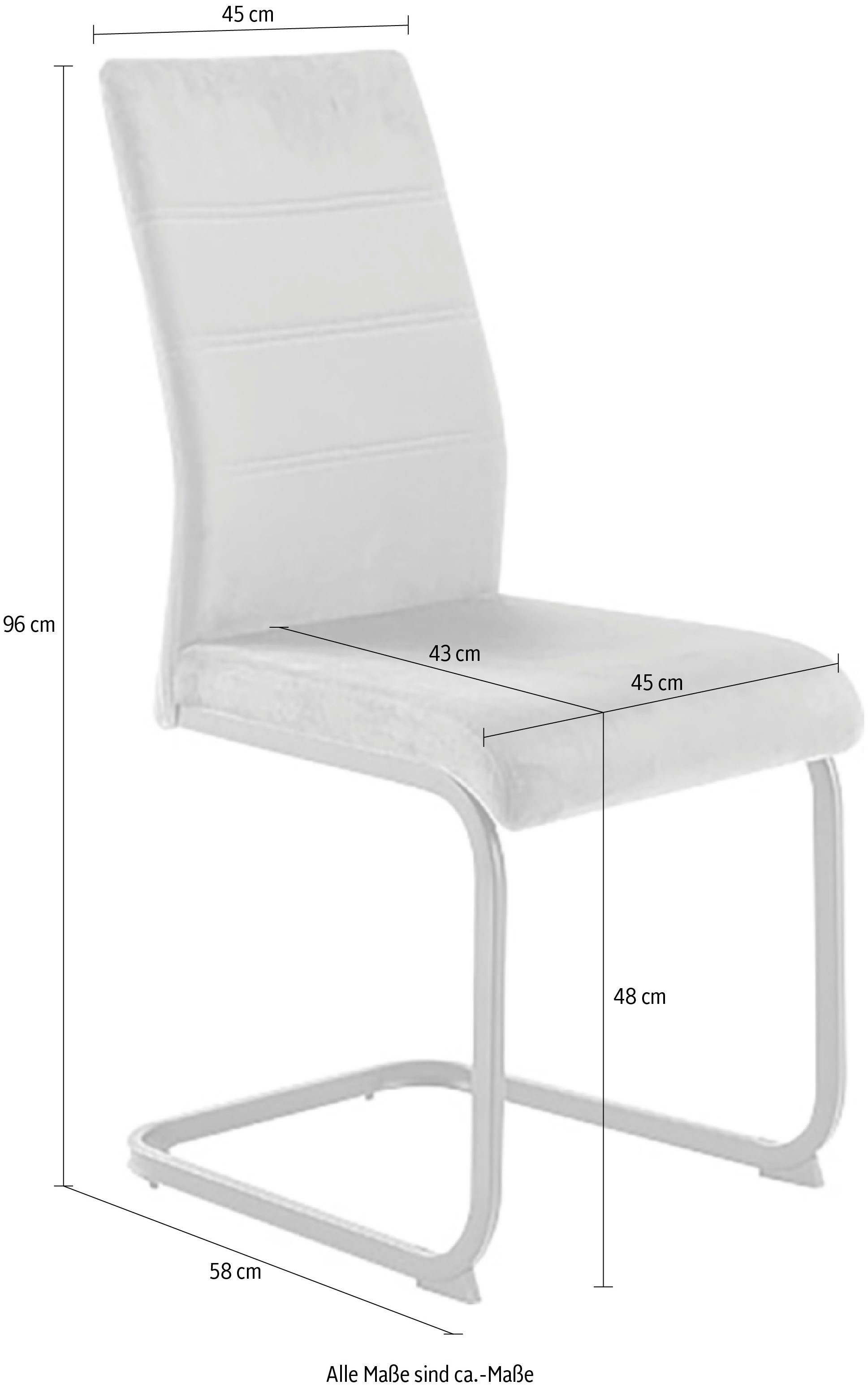 MCA furniture Vrijdragende stoel MCA TICINO schommelstoel (4-pack), schommelstoelen, schommelaar, comfortabele zithoogte ca. 48 cm