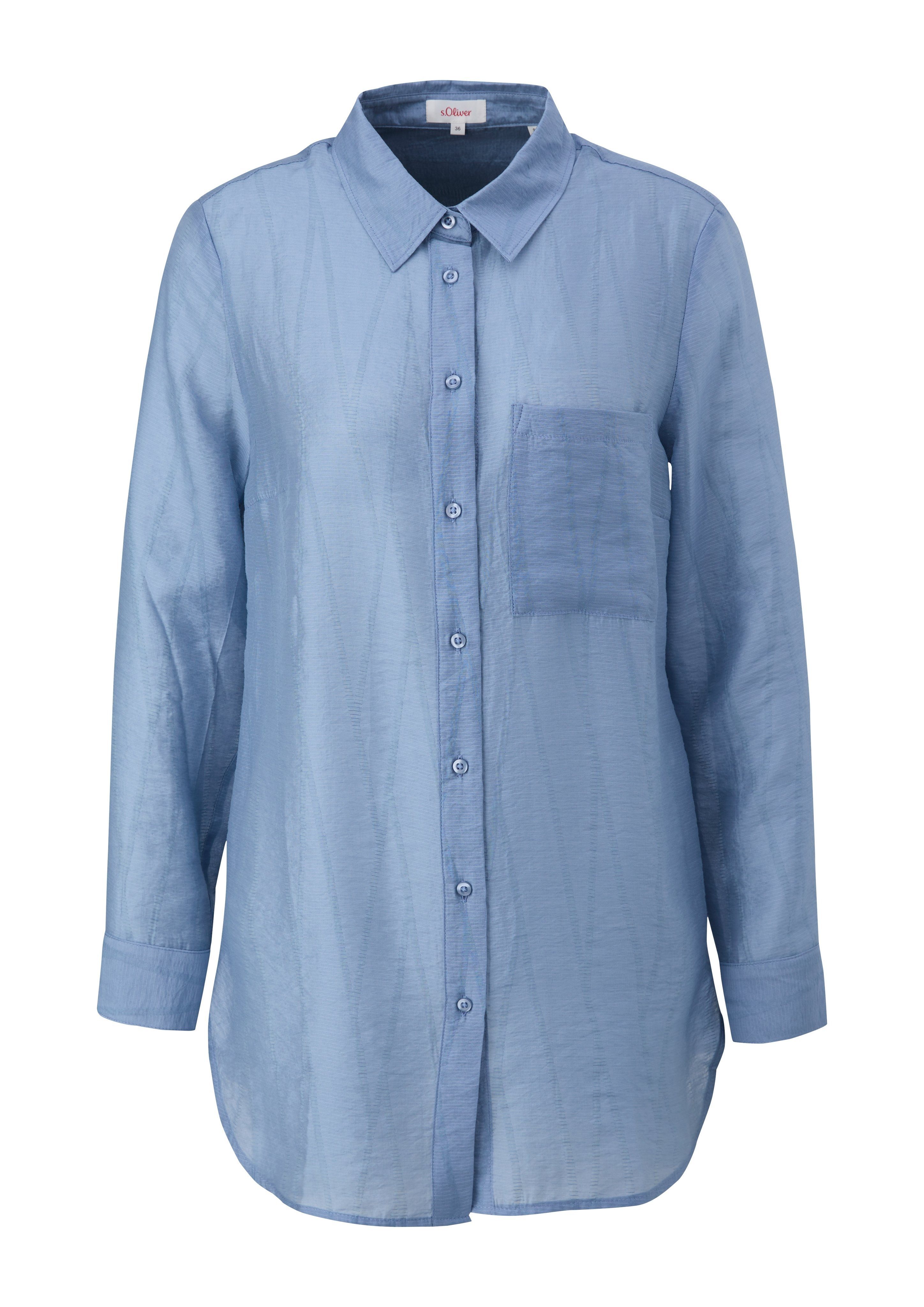 s.Oliver Lange blouse met semi-transparante patroonstructuur