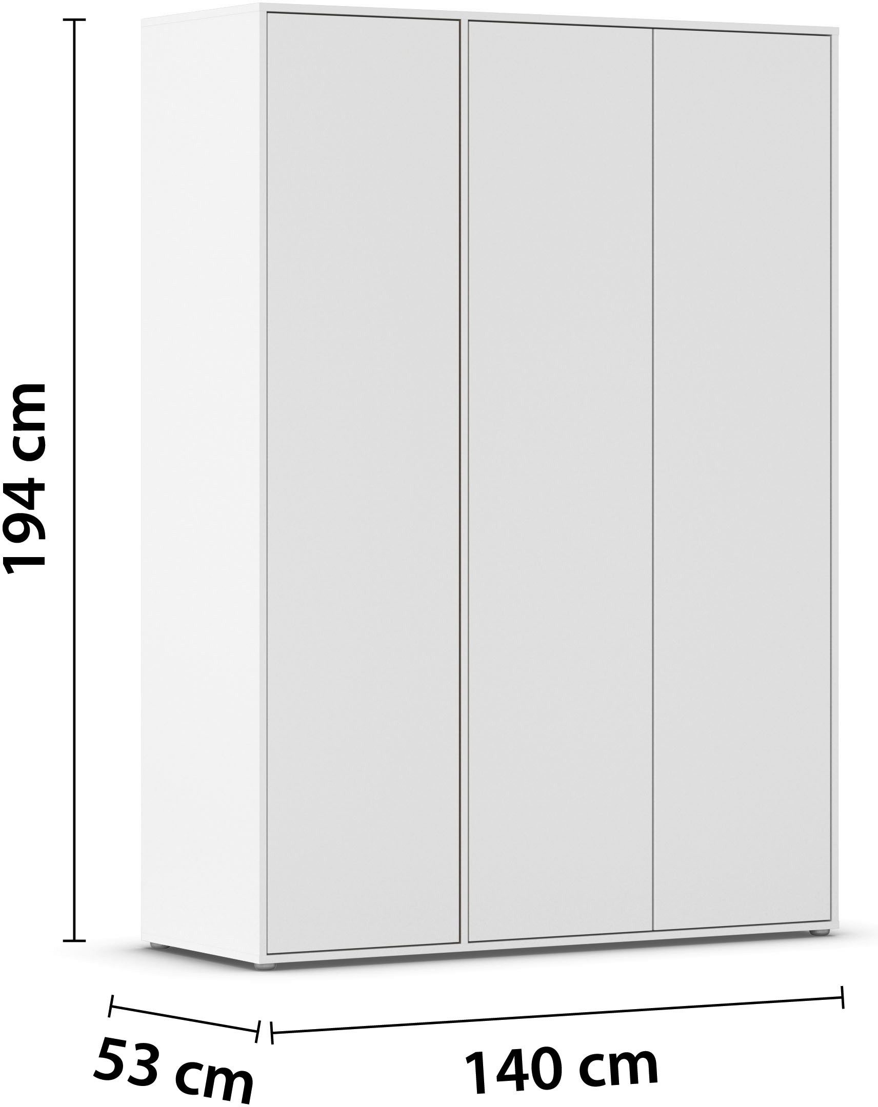 rauch Draaideurkast Kledingkast Kast Garderobe Wasmand NABILA veel Opbergruimte in 2 breedtes met push-to-open functie bestseller made in germany