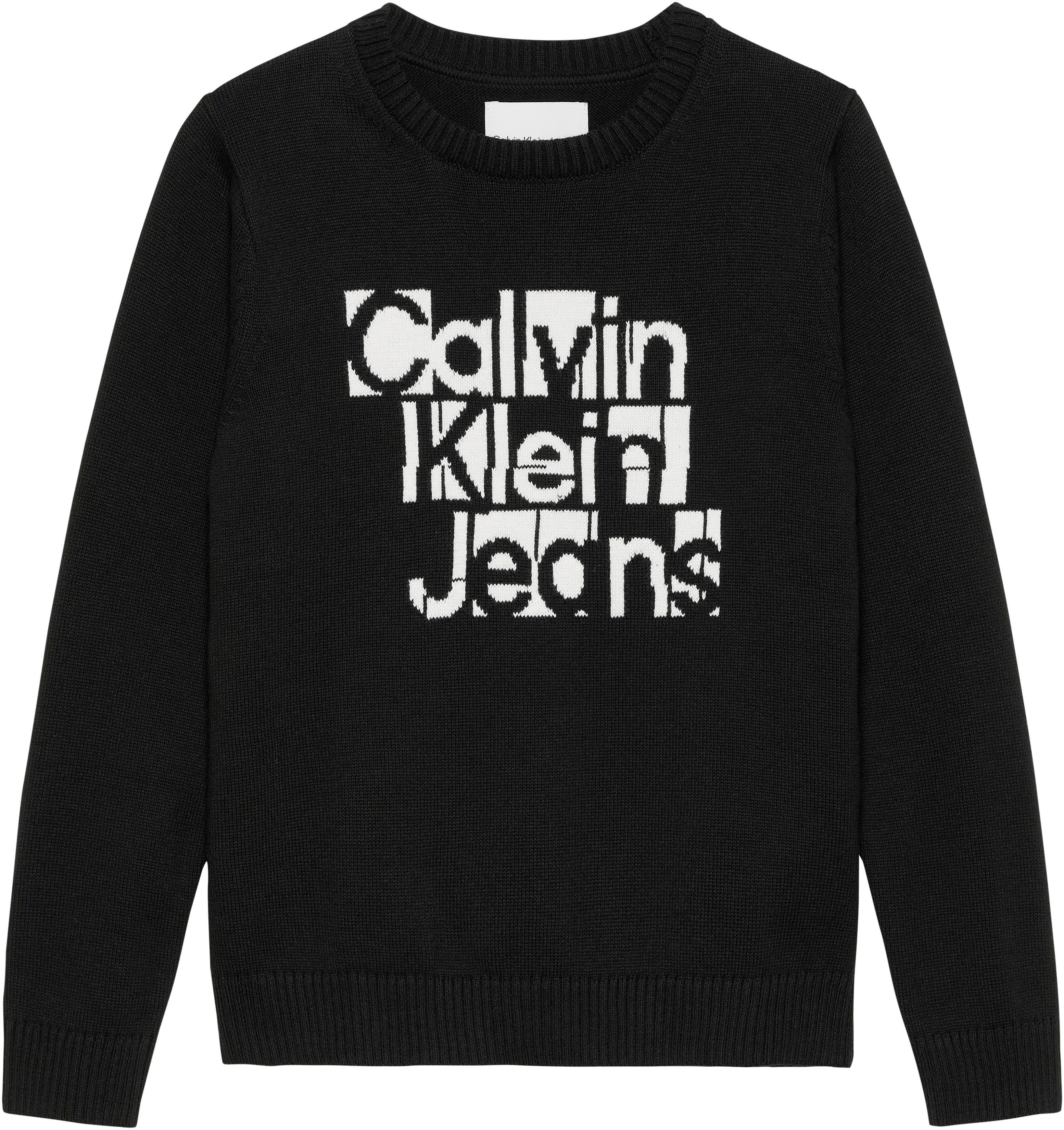 Calvin Klein Trui met ronde hals INST. GRID GRAPHIC SWEATER
