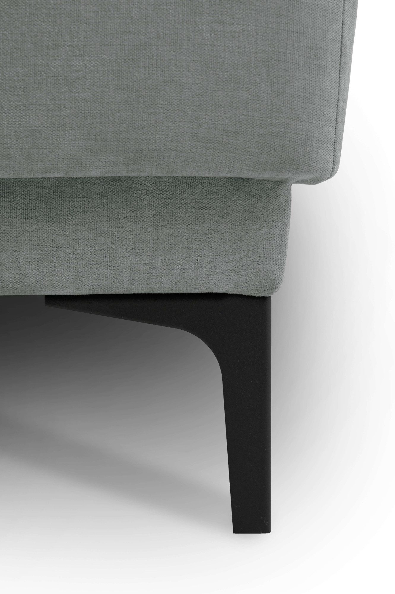 Places of Style Hoekbank Oland, structuur, platweefsel, luxe microvezel, bouclé L-vorm, 289 cm, golfondersteuning, Scandinavisch ontwerp, metalen poten