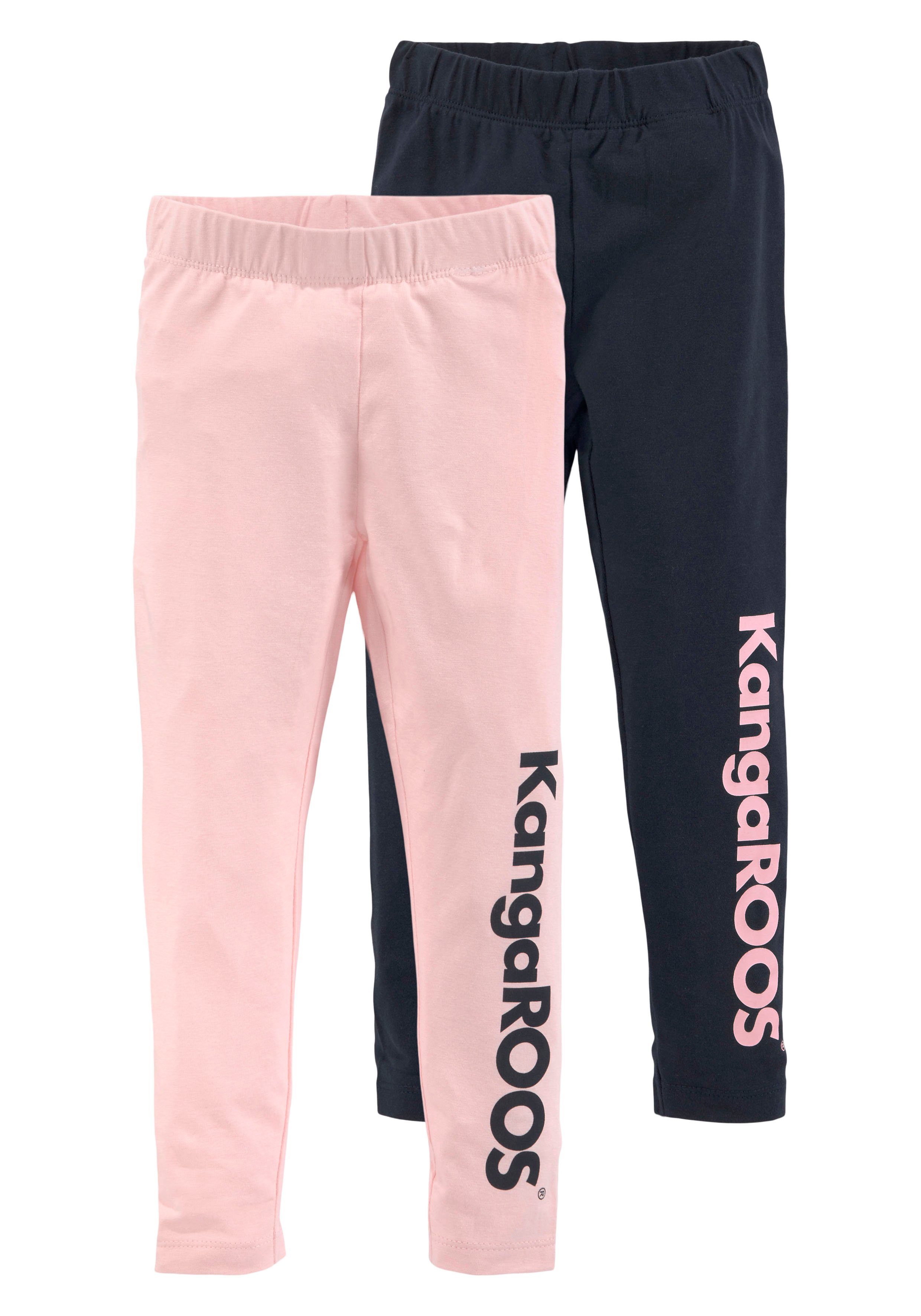 KangaROOS Legging 2-pack leggings met  opschrift (set, 2-delig)