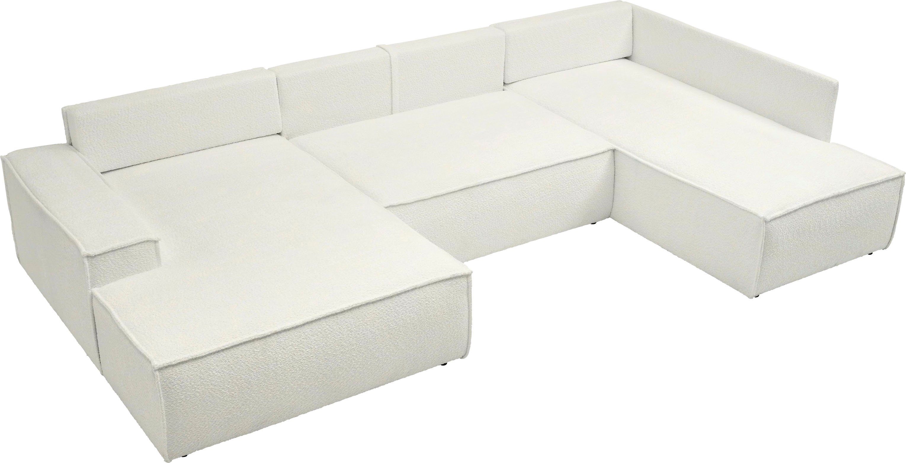 andas Zithoek FINNLEY U-model XXL 329 cm, bedbank, slaapfunctie m. bedkist