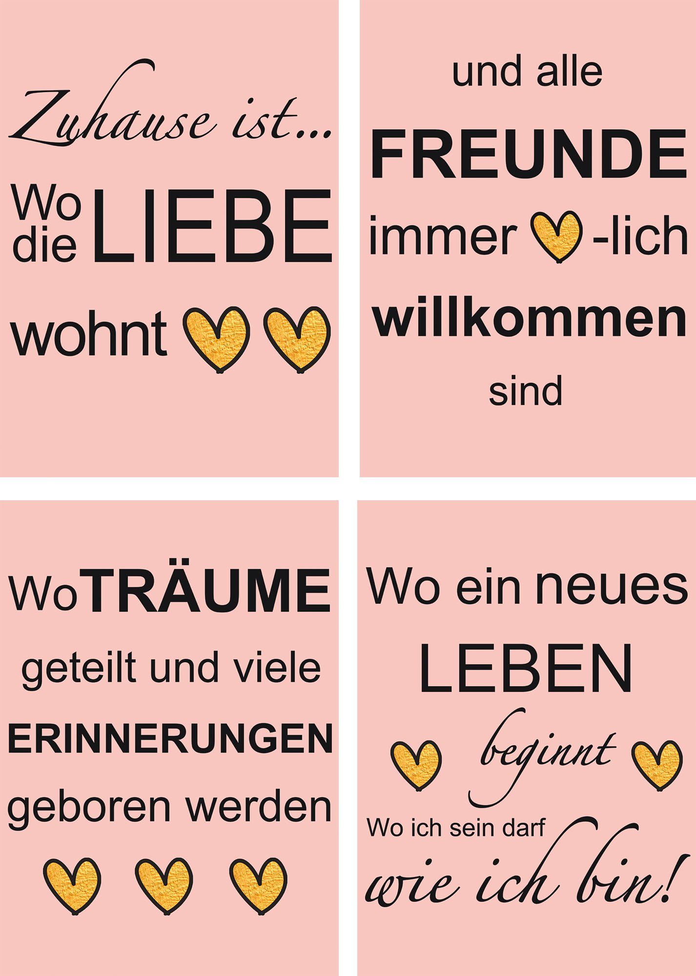 Artland Poster Waar de liefde woont Poster, artprint, wandposter (4 stuks)