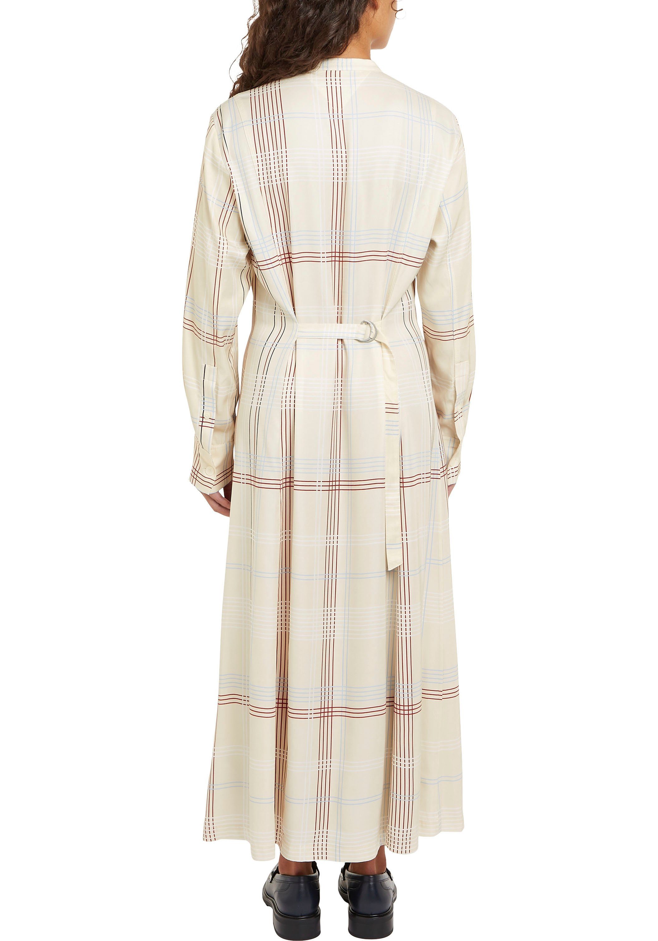 Tommy Hilfiger Blousejurk RWB CHECK FLUID MIDI DRESS (Global Serie TH VROUWEN)