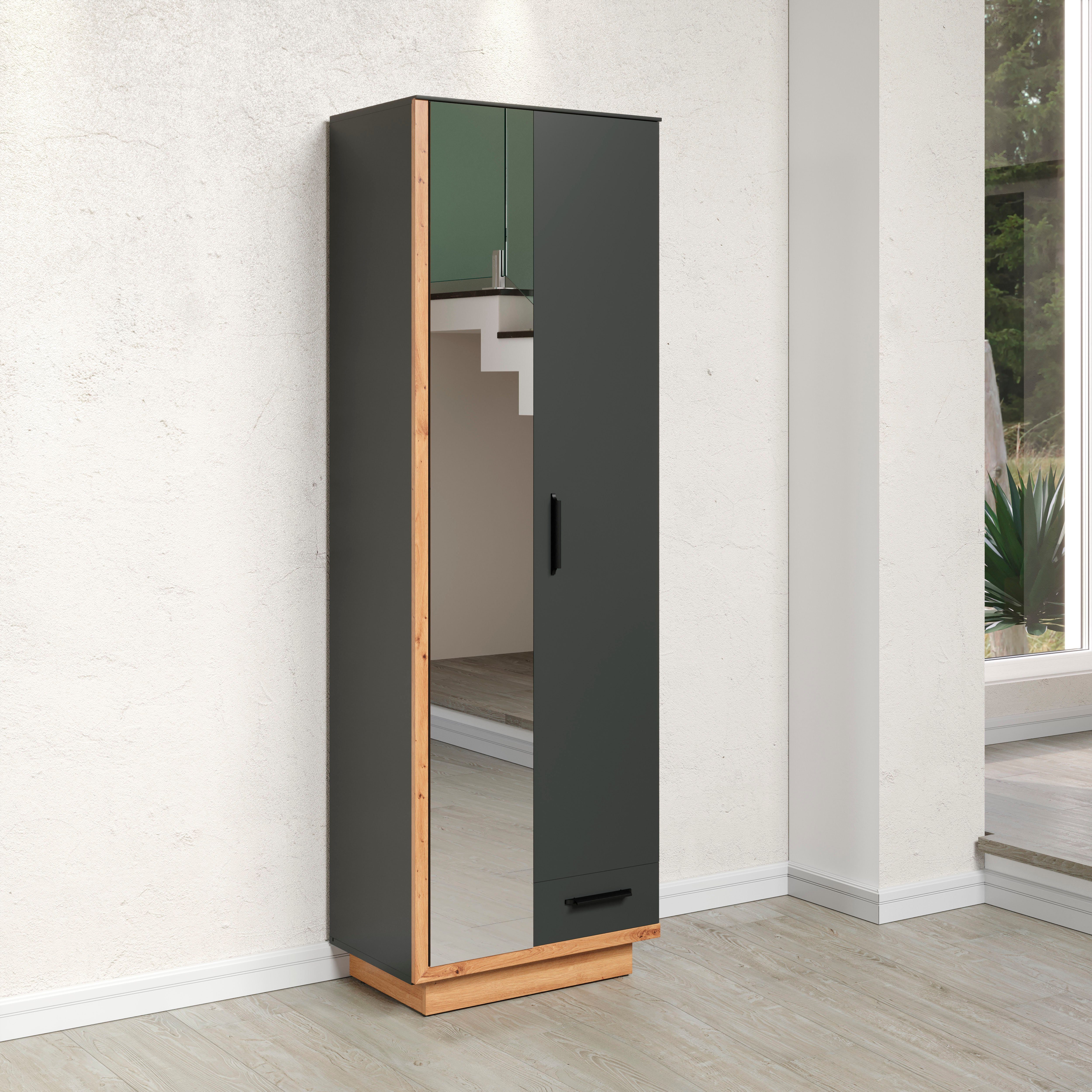 INOSIGN Kledingkast Premont Elegante hal kast op een sokkel - Soft-Close - Met frontspiegel (1 stuk)