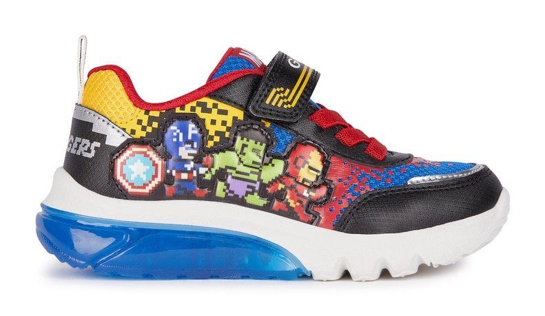 Geox Sneakers J CIBERDRON BOY E met knipperfunctie, vrijetijdsschoen, lage schoen, veterschoen