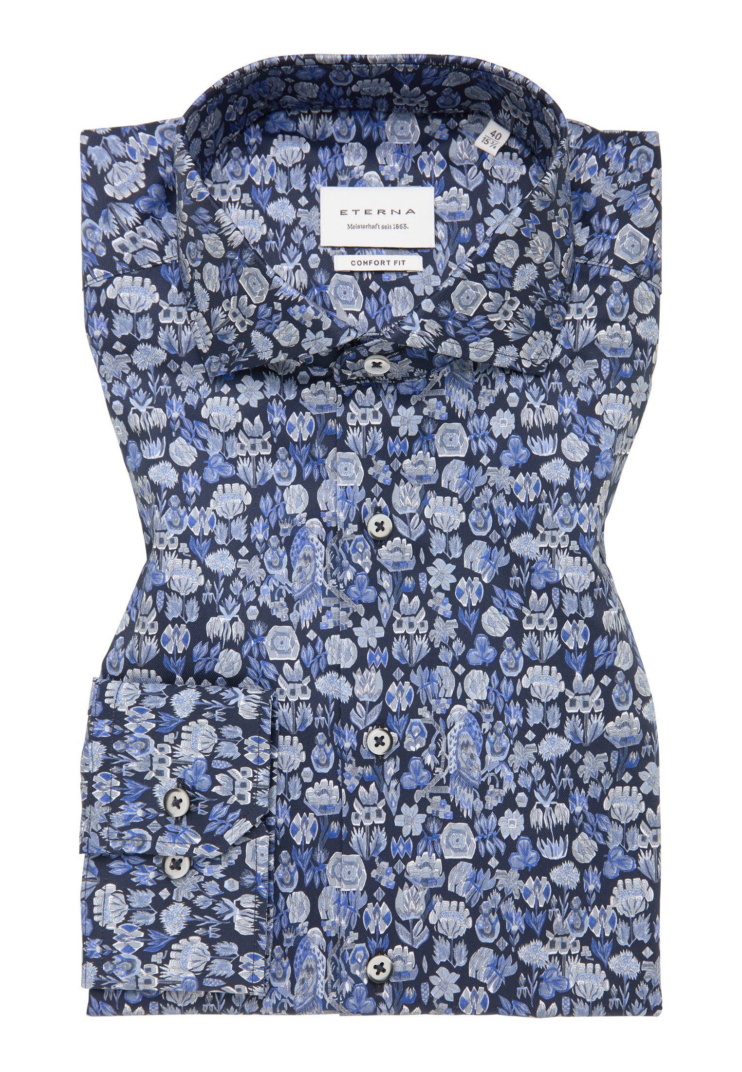 Eterna Overhemd met lange mouwen Comfort fit NON IRON (strijkvrij)