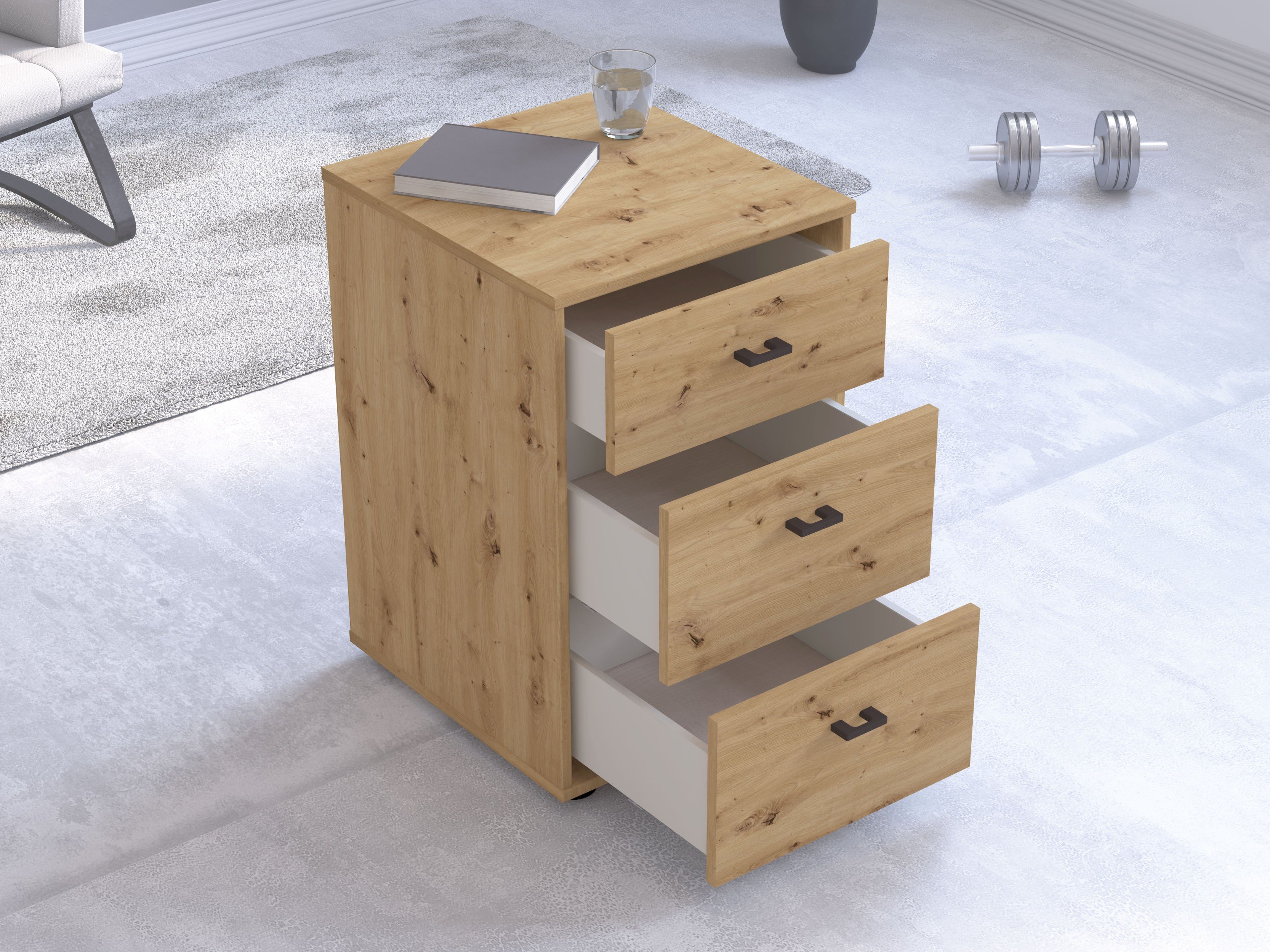 WIEMANN Nachtkastje Rialto in boxspringhoogte, voorgemonteerd (set, 2 stuks)