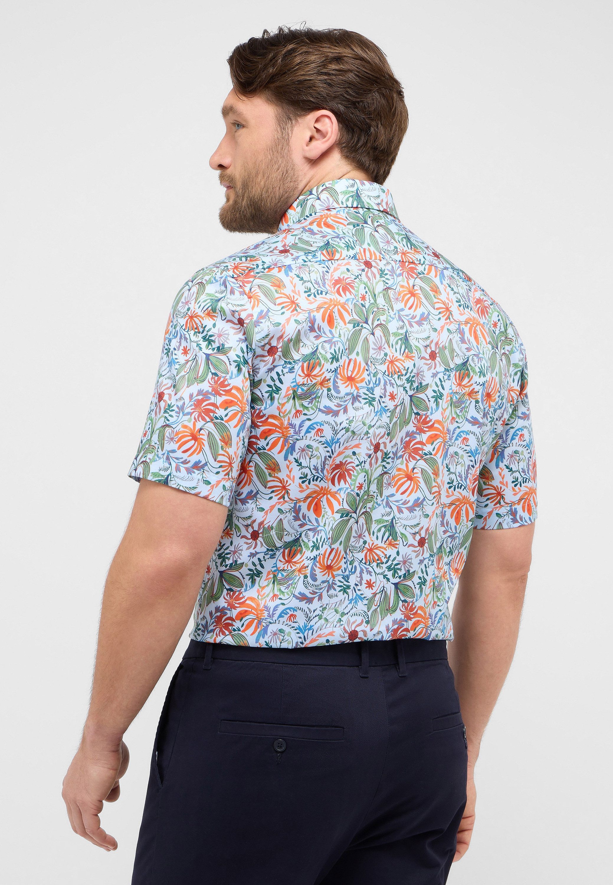 Eterna Overhemd met korte mouwen Comfort fit NON IRON (strijkvrij)
