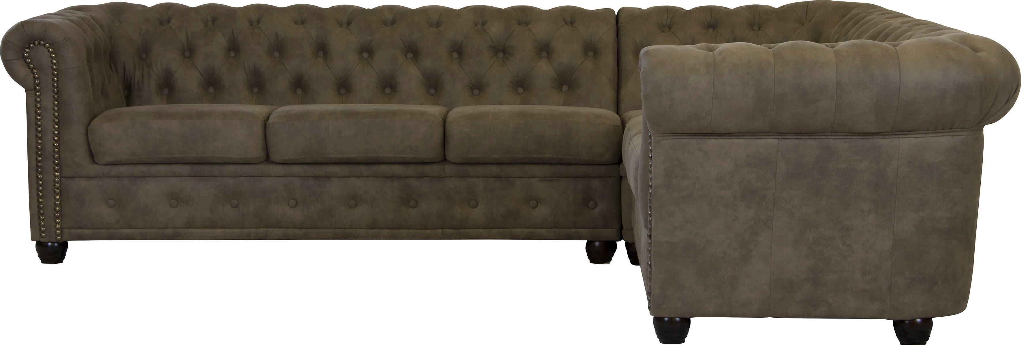 Home affaire Chesterfield-bank Rysum L-vorm Chesterfield-look, lange zijde links of rechts