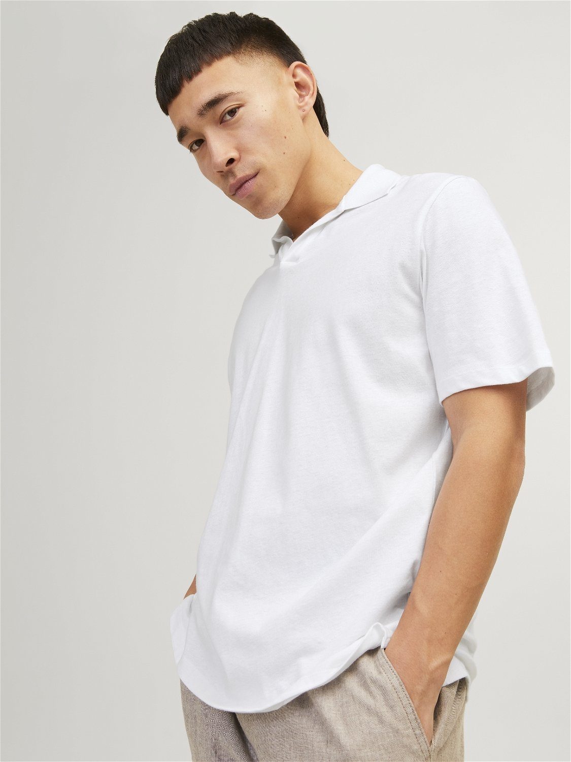 Jack & Jones Poloshirt JJESUMMER LINEN POLO SS LN