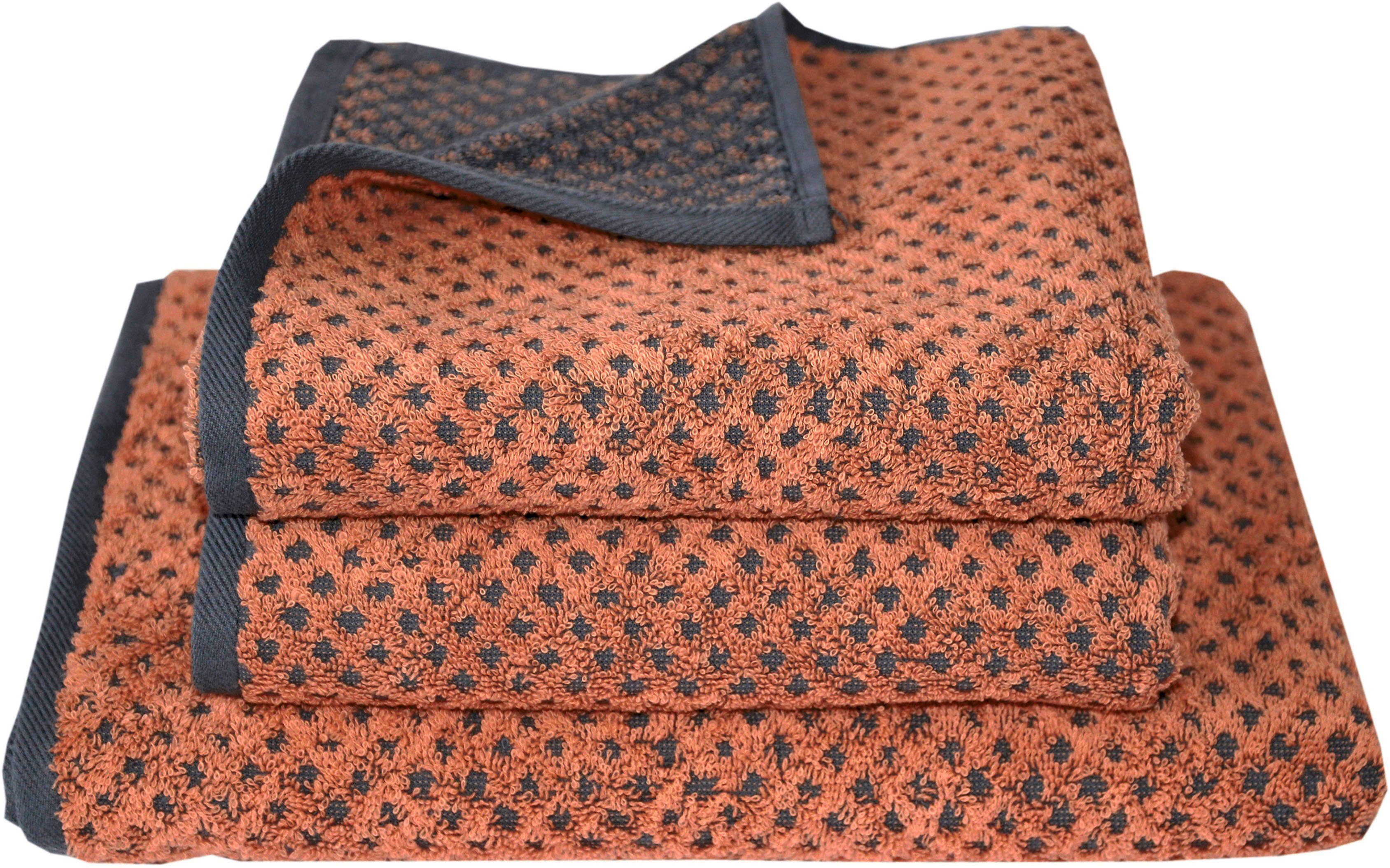 Dyckhoff Handdoekenset Golden Shades Rhombus 2 handdoeken (50x100 cm), 1 badhanddoek (70x140 cm) (3-delig)