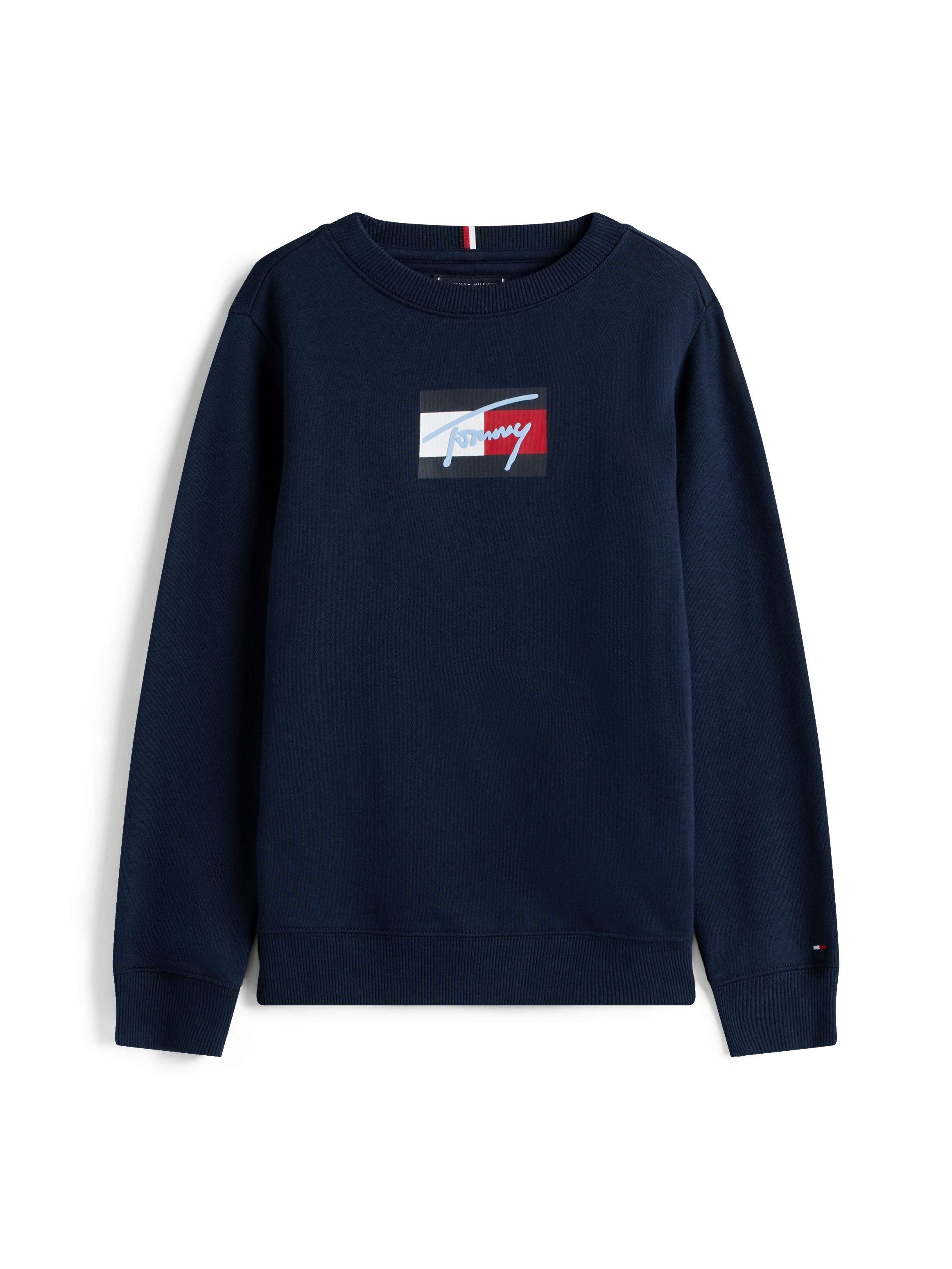Tommy Hilfiger Sweatshirt TOMMY SCRIPT FLAG SWEATSHIRT voor kinderen tot 16 jaar, vlag-logo-print