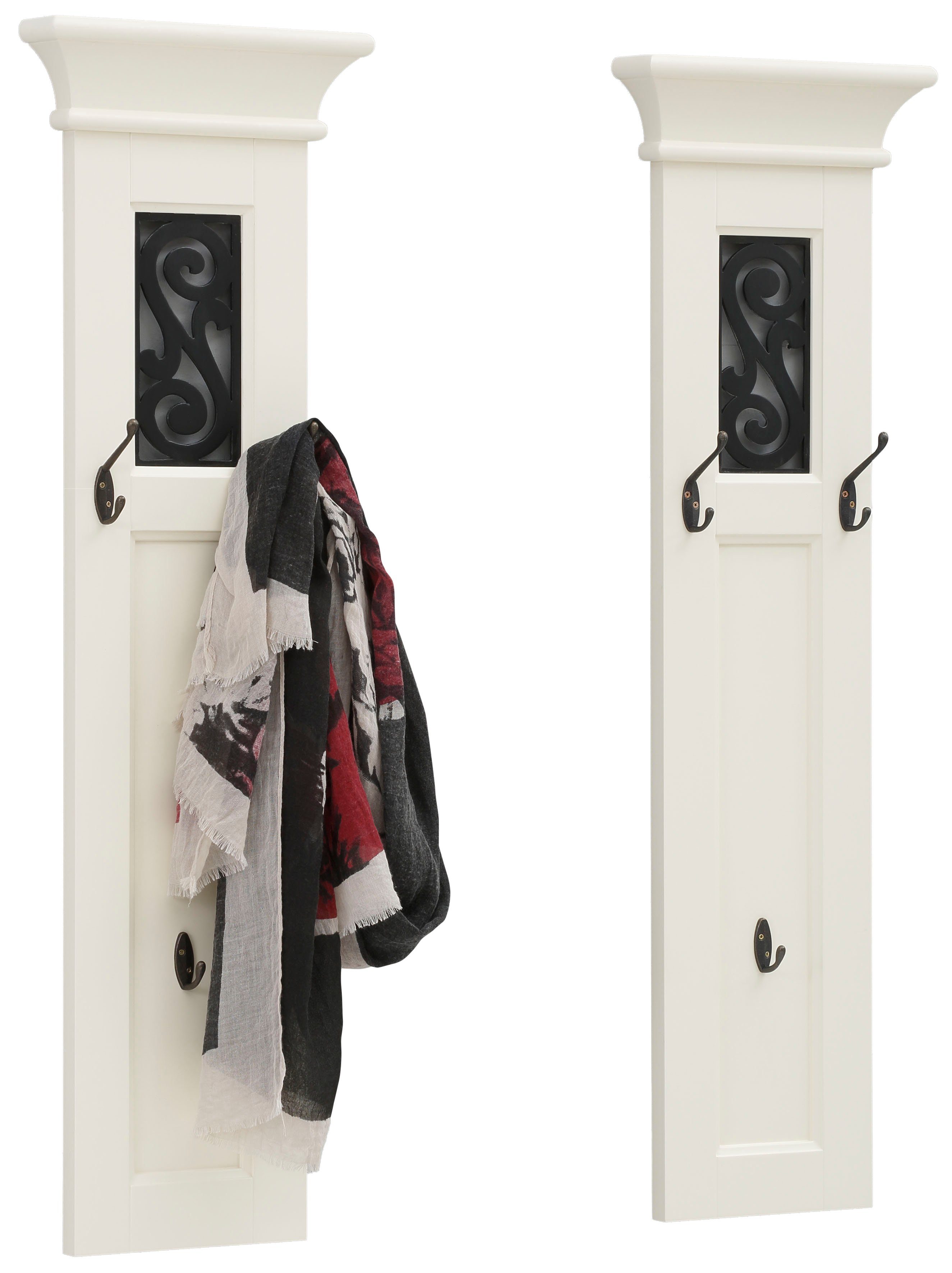 Home affaire Kapstokpaneel Arabeske met prachtige zwarte ornamenten, breedte 30 cm (2 stuks)