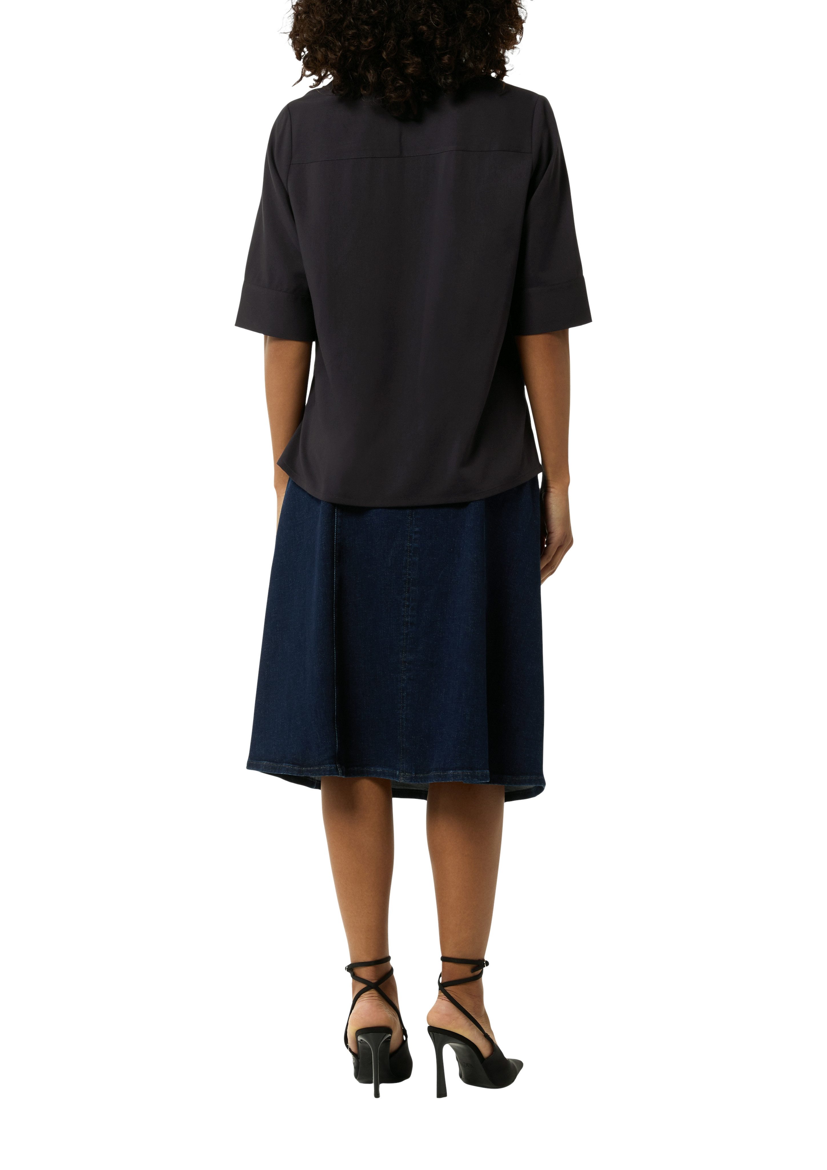 Comma Blouse met korte mouwen van een viscose-mix