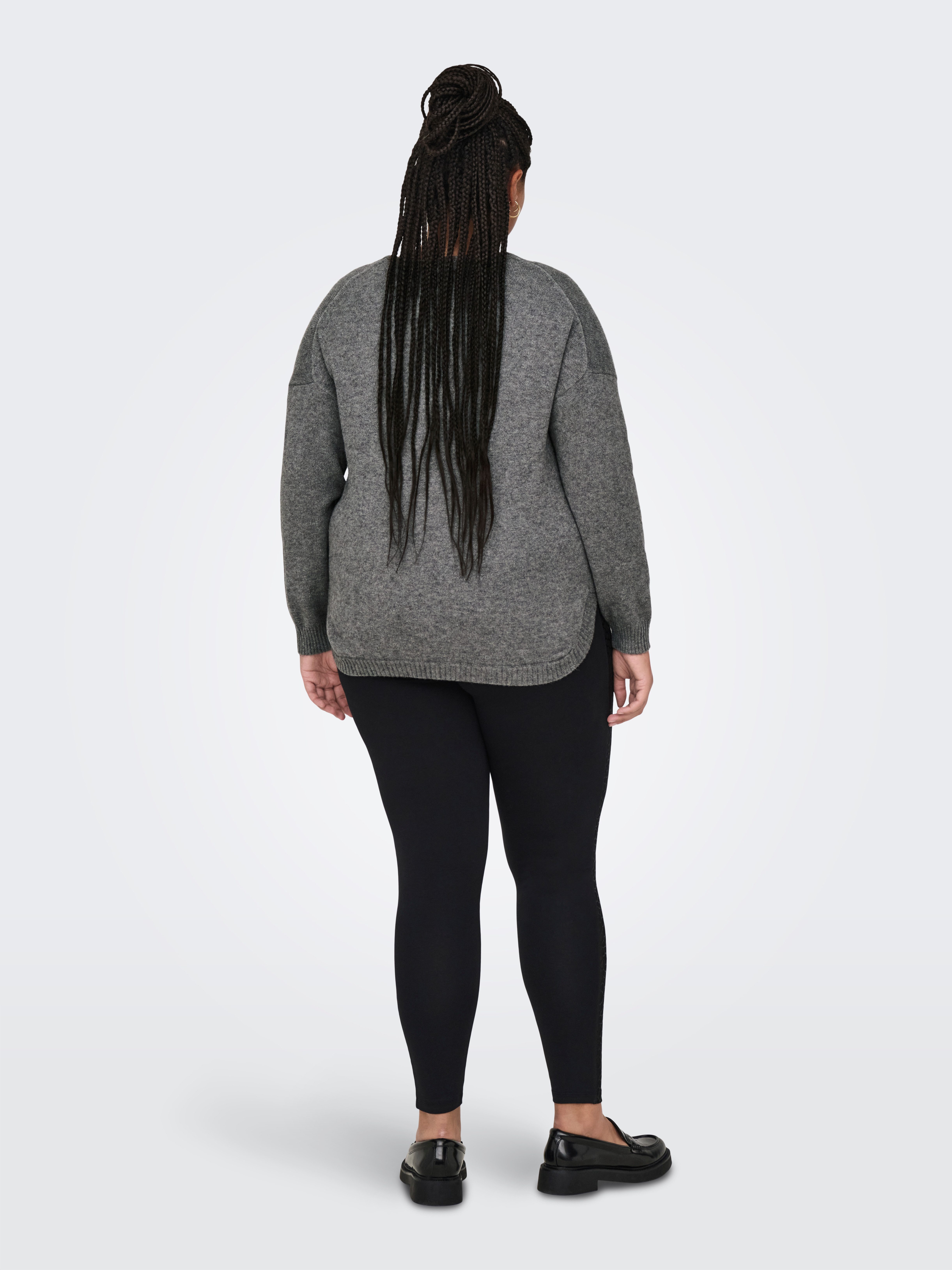 ONLY CARMAKOMA Trui met V-hals CARMARGARETA LS PULLOVER KNT NOOS