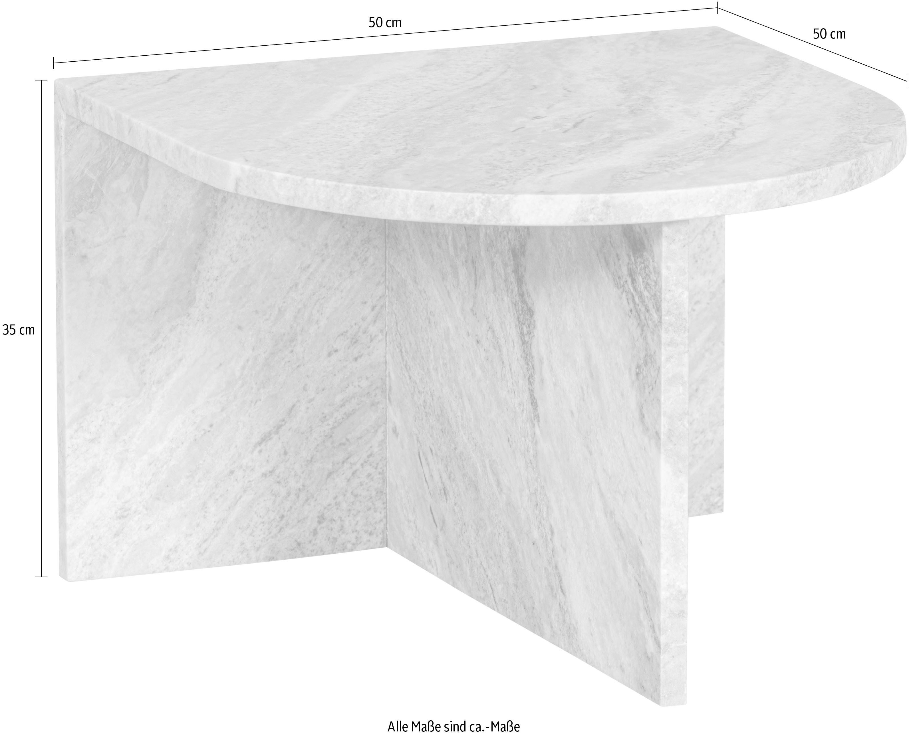 WOOOD Salontafel Xhail met een royale tafelblad, van marmer, h 35 cm x b 50 cm