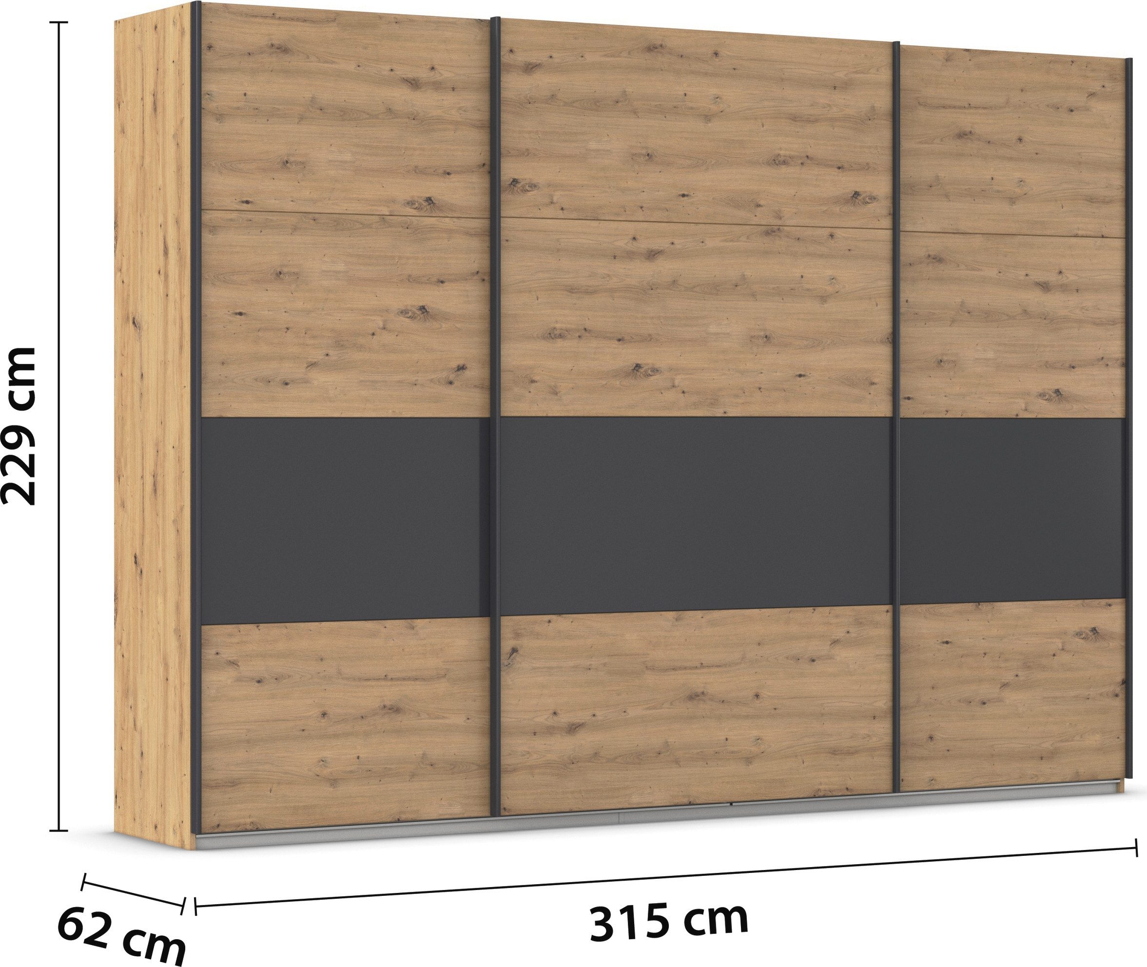 rauch Schuifdeurkast Kledingkast Kast Garderobe CORTONA inclusief indeling, 2 stoffen dozen en extra planken
