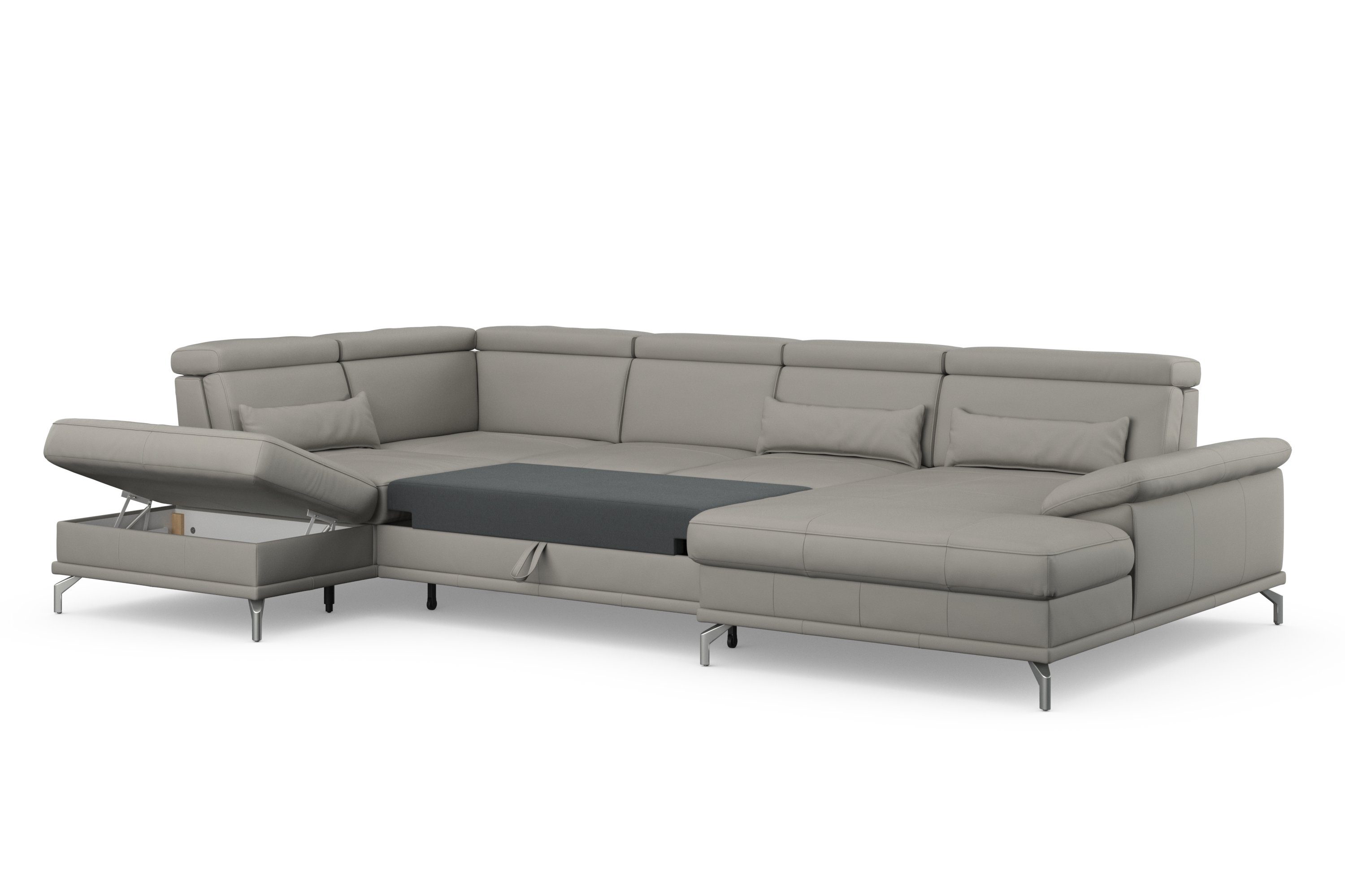 sit&more Zithoek Cabrio U-vorm, met zitdiepteverstelling, arm- en hoofdsteunverstelling