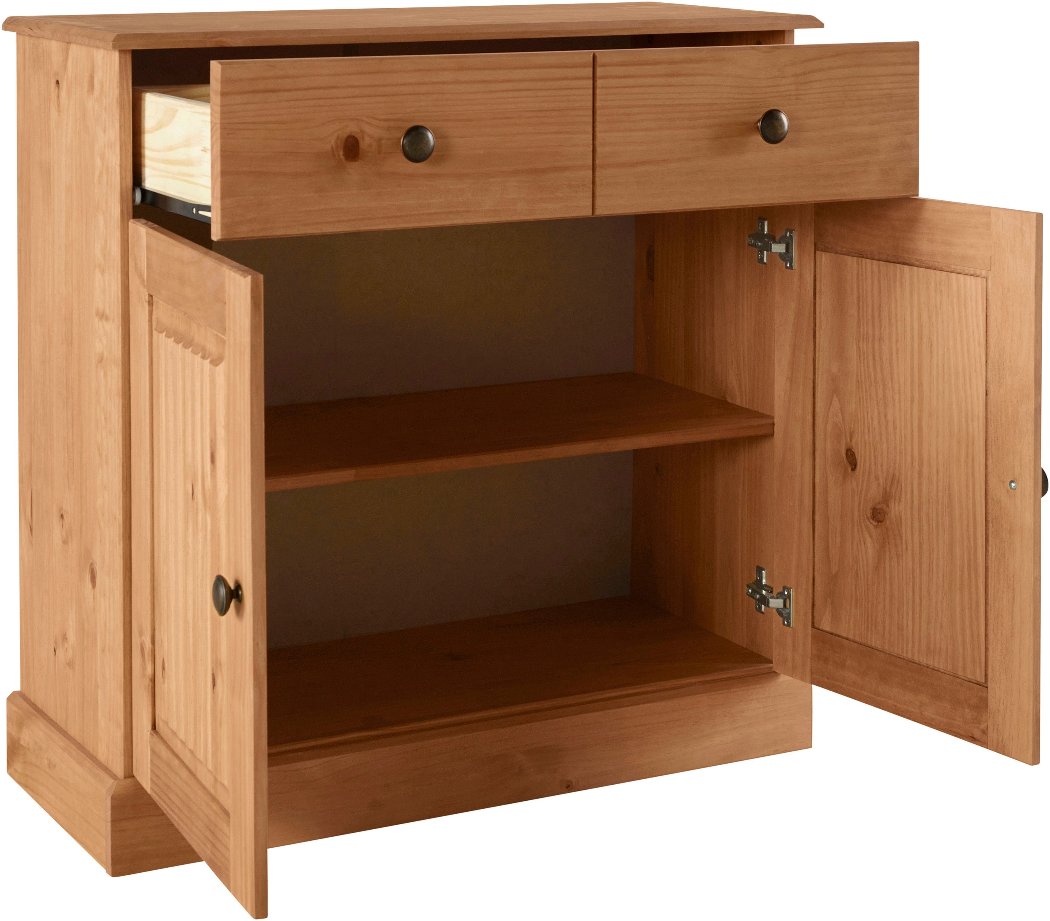 Home affaire Dressoir Liotta Commode met verstelbare inlegplank, massief dennenhout