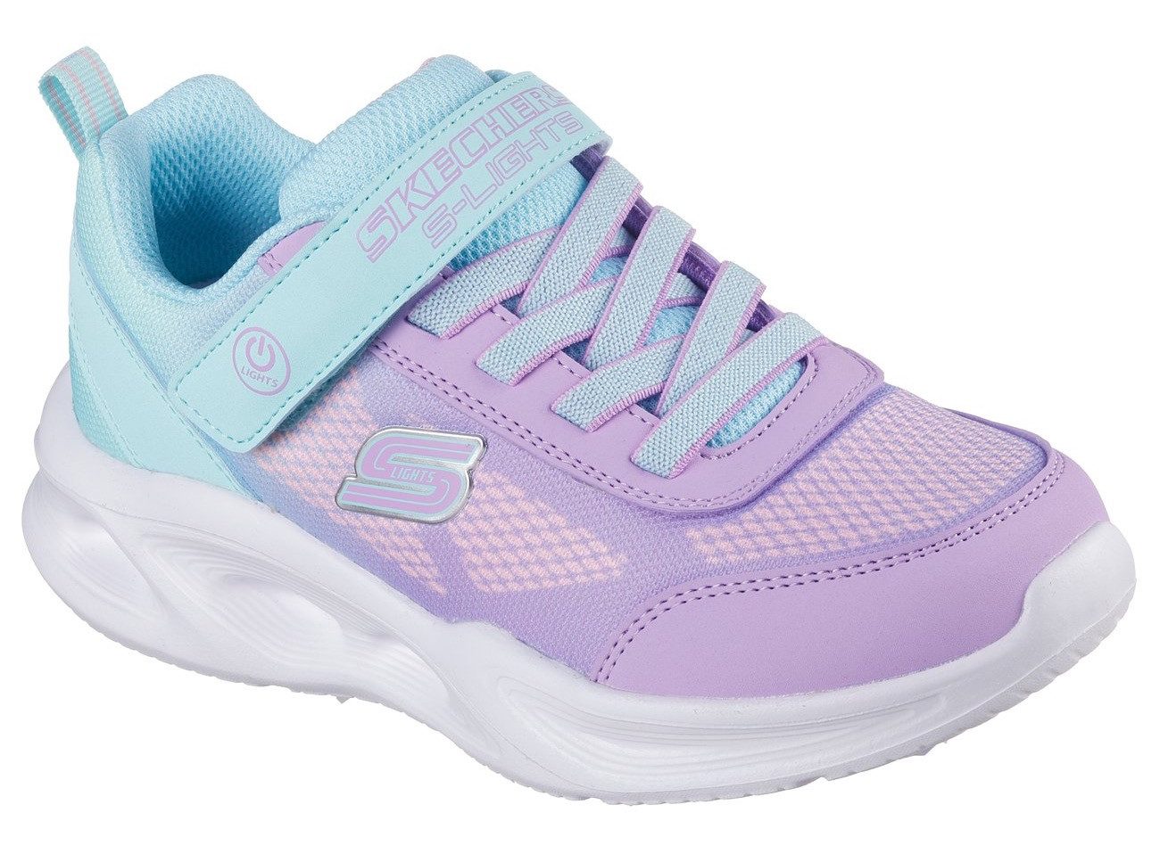 Skechers Sneakers SKECHERS SOLA GLOW LIGHTS , slip-on sneaker, blink-, klittenbandsluiting, maat sjabloon om te downloaden