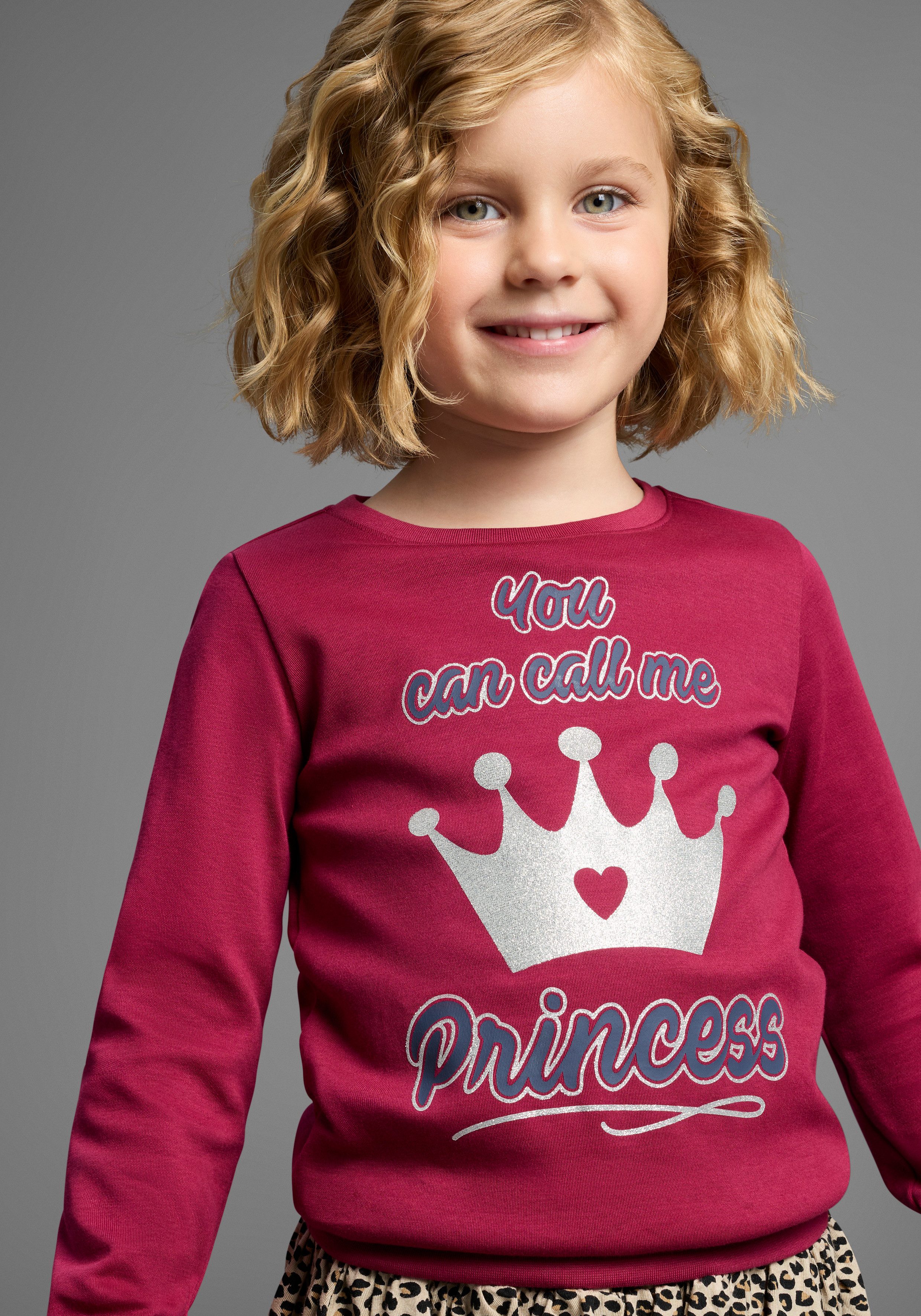 KIDSWORLD Shirt met lange mouwen YOU CAN CALL ME PRINCESS Lange mouwen, basic pasvorm, bedrukt, ronde hals
