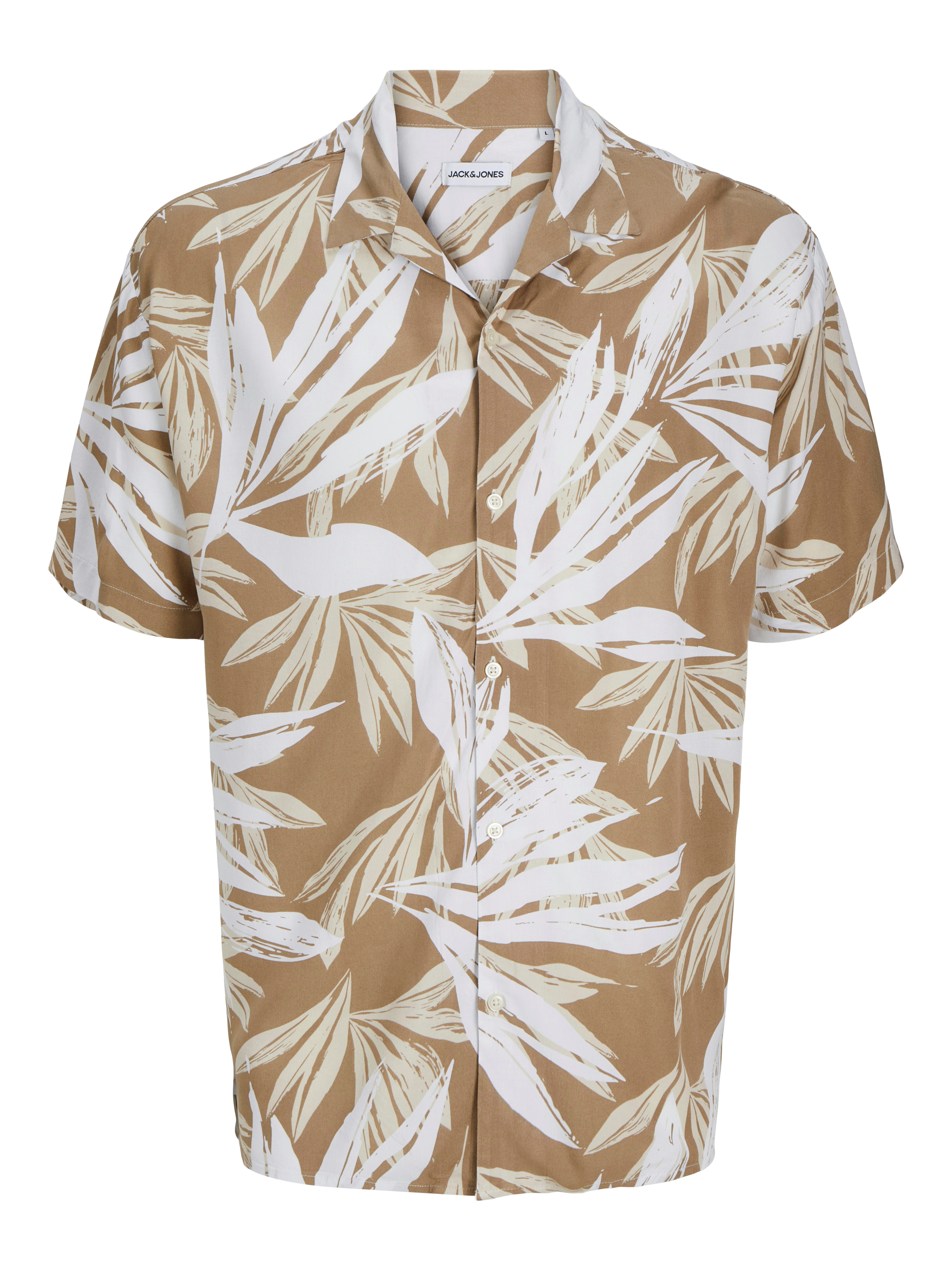 Jack & Jones PlusSize Overhemd met korte mouwen JJEJEFF TROPICAL AOP RESORT SHIRT SN PLS