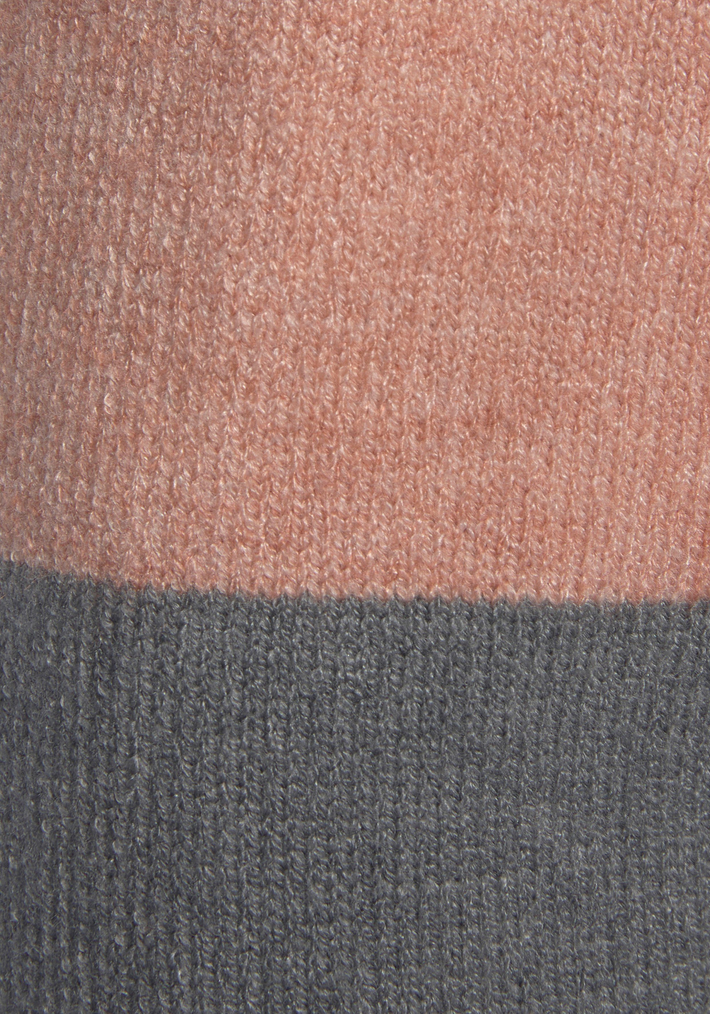 Vivance Cardigan met colorblock-look en zakken, lange cardigan