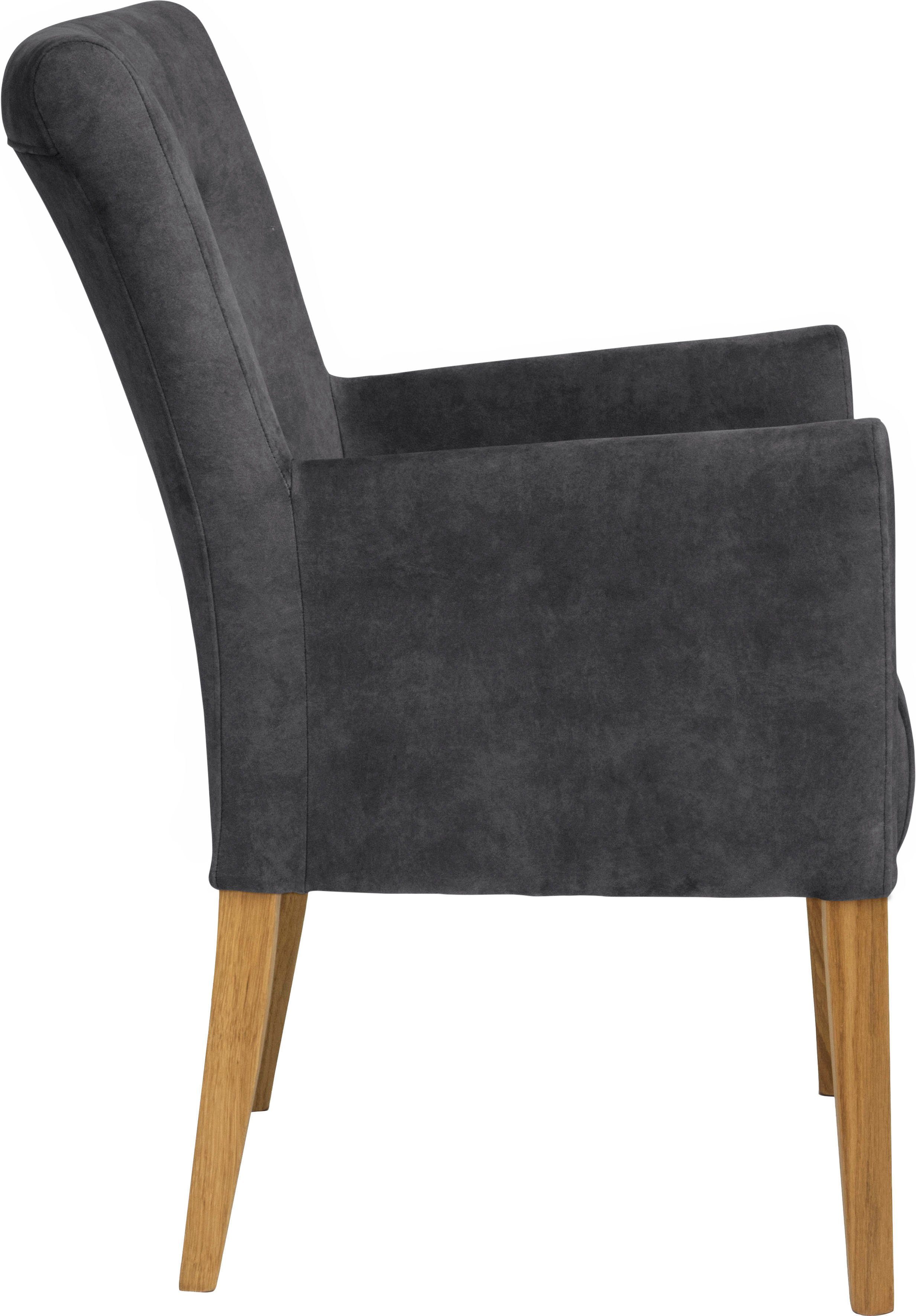 Home affaire Eetkamerstoel King Fauteuil met knoopdetails, gestoffeerde stoel (1 stuk)
