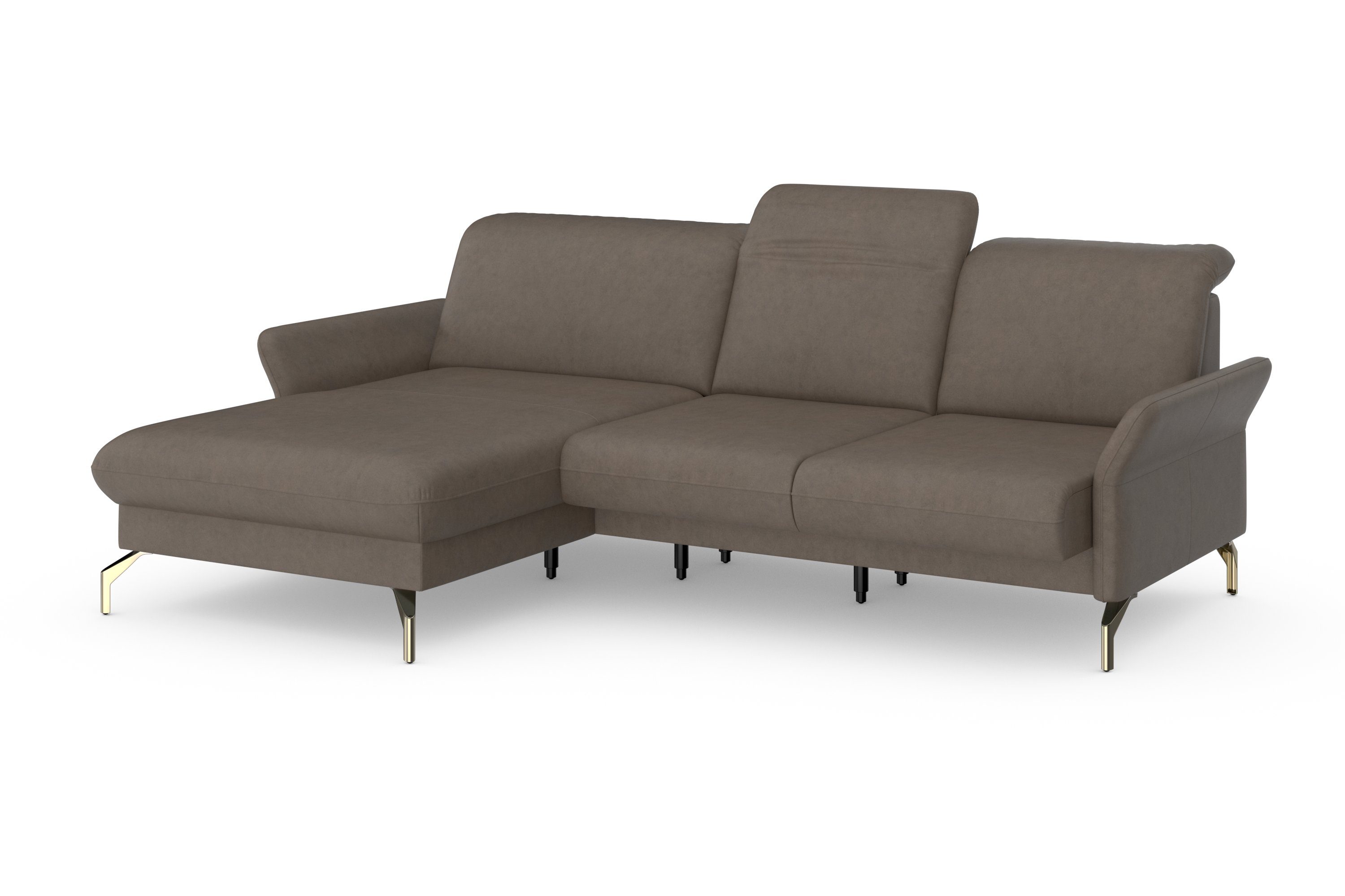 sit&more Hoekbank Fashion L-vorm naar keuze met verstelbare hoofdsteun, uittrekzitting, motorisch, nikkel poten