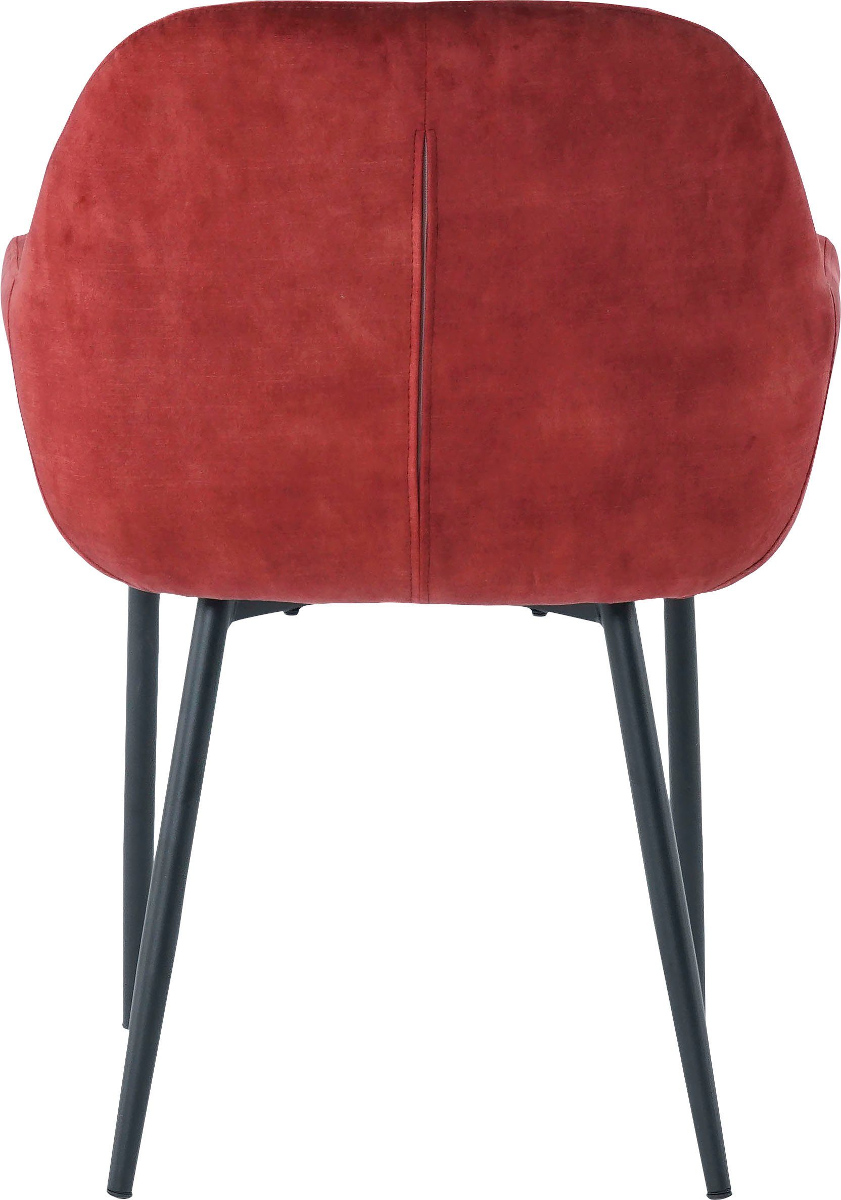 SIT Stoel met armleuningen glamoureuze bekleding in fluwelige look (set, 2 stuks)