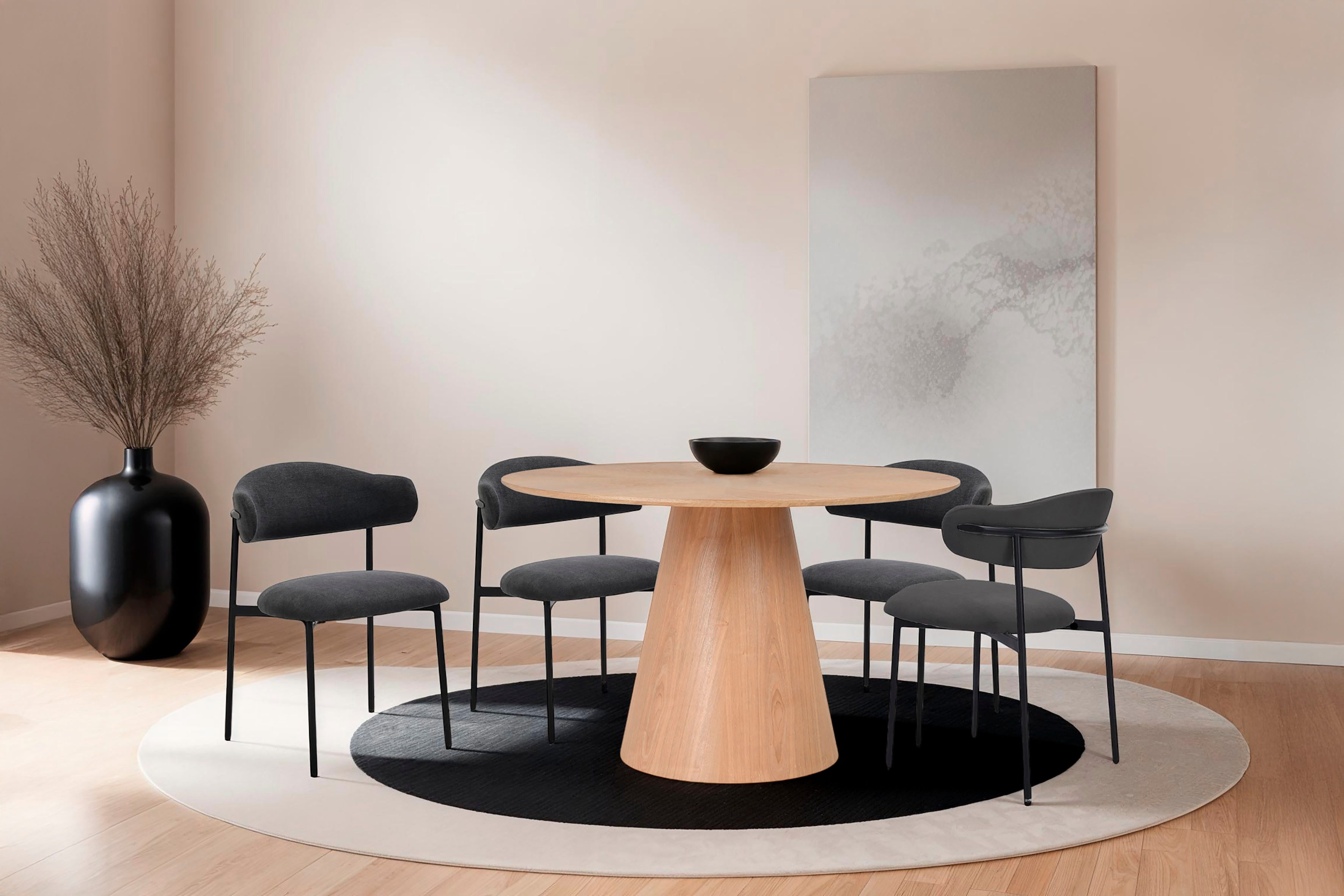 byLIVING Eettafel Rond met echt houtfineer eiken natuur, rond, diameter 120 cm