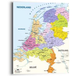 reinders! artprint landkaart nederland - holland - nederlands - steden (1 stuk) multicolor