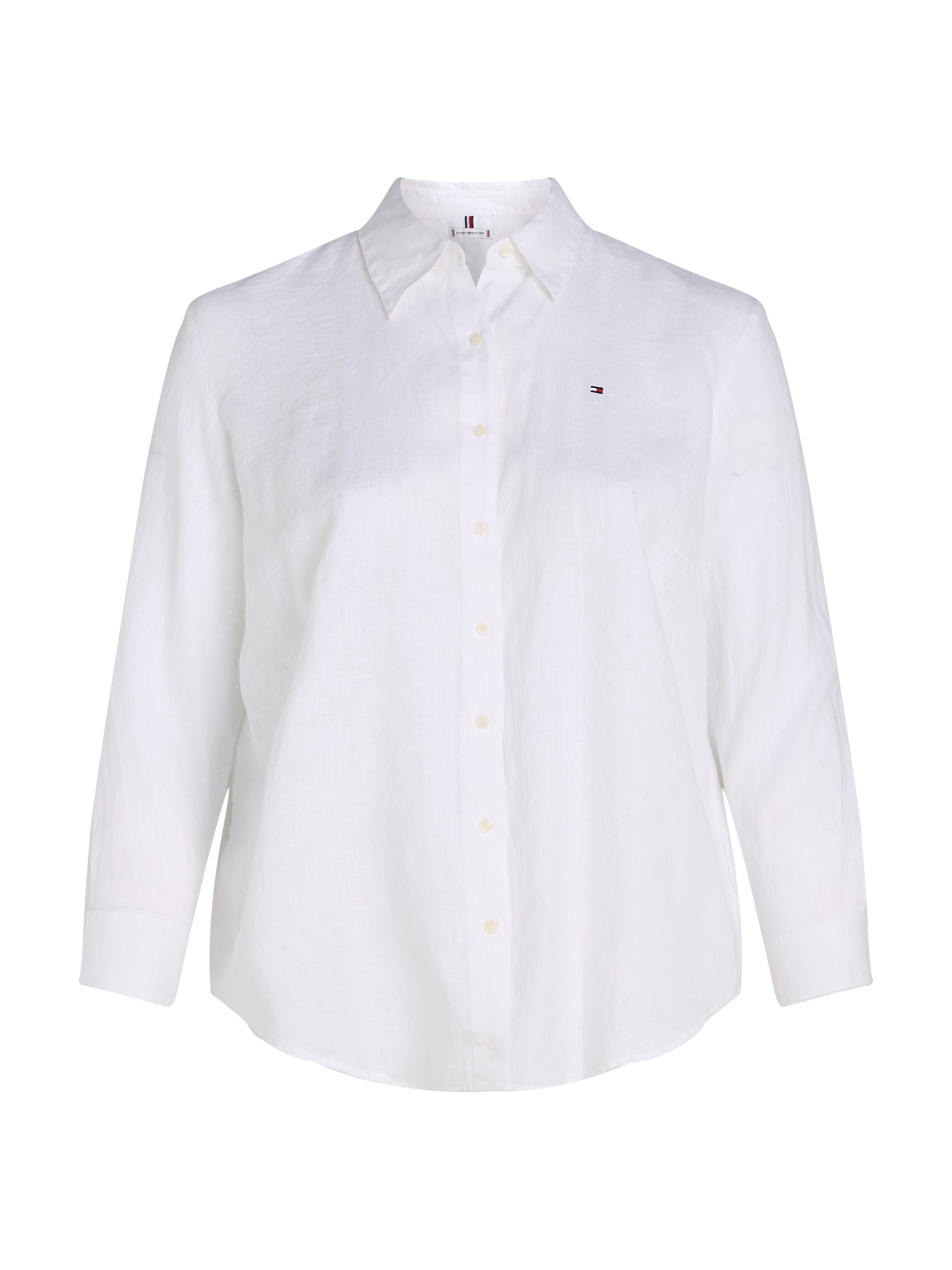 Tommy Hilfiger Curve Overhemdblouse CRV ESS LINEN RELAXED SHIRT in grote maten, linnenkwaliteit