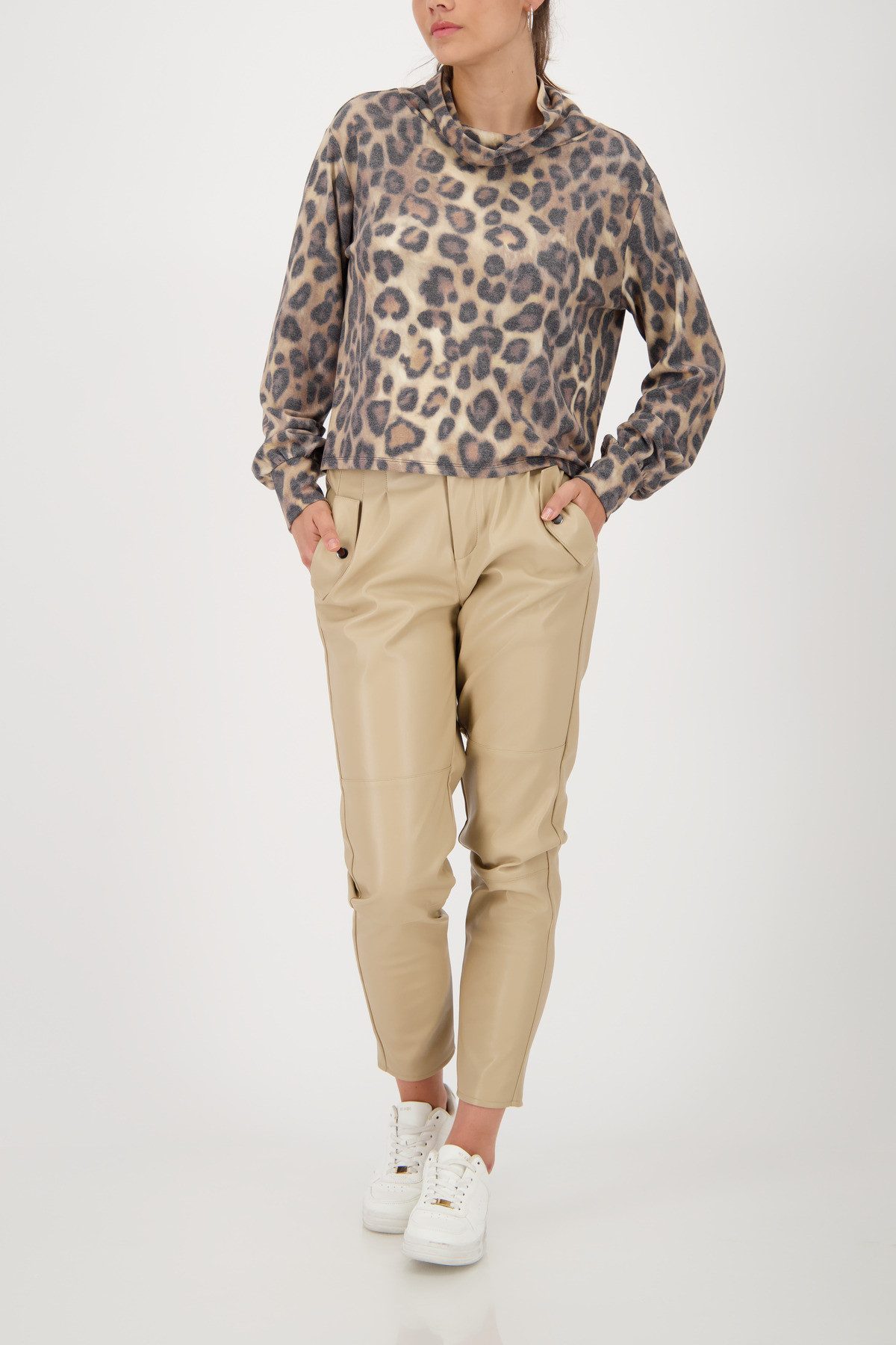 Monari Sweatshirt met allover leeuw