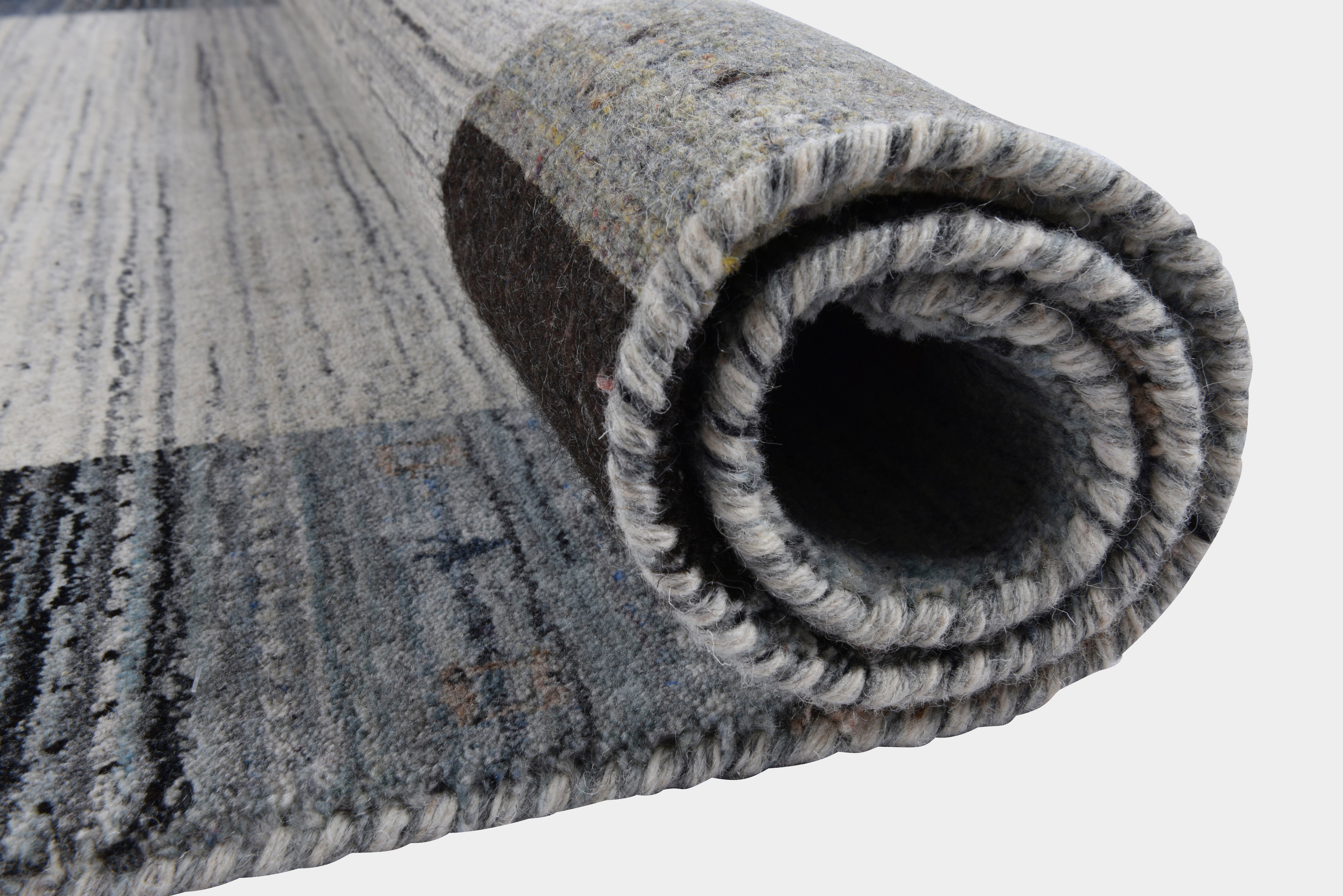 THEKO Wollen kleed Nebraska 2828 Handgeweven kleed, zuivere wol, met de hand geweven, Gabbeh-design, met randdessin