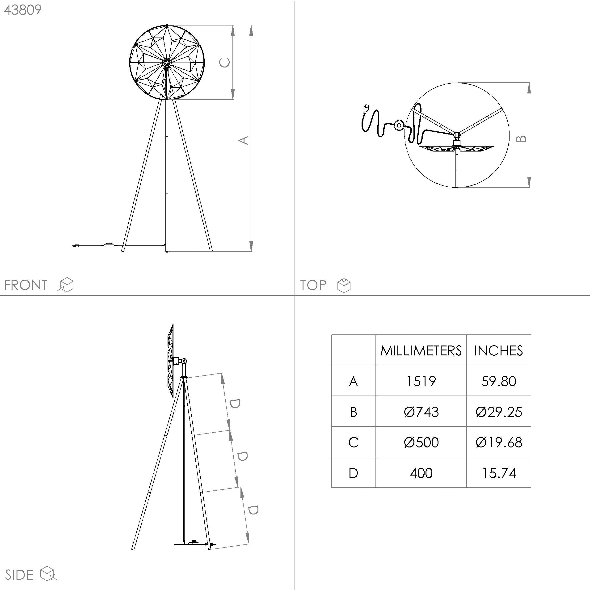 EGLO Staande lamp CASTANUELO Vloerlamp in zwart en goudkleur van staal - excl. E27 - 1X40W (1 stuk)