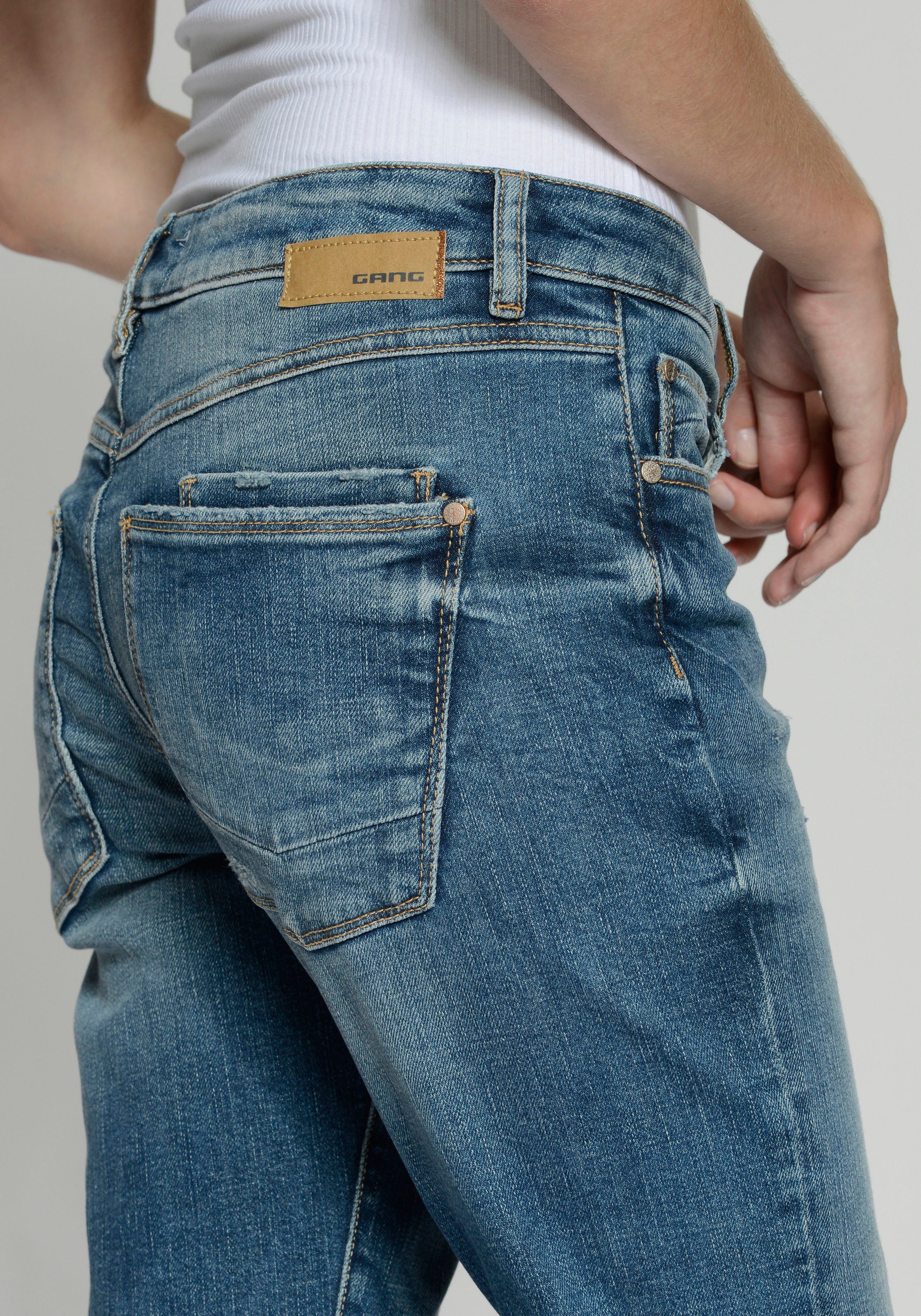 GANG Boyfriendjeans 94NADIA 5-pocketsstijl met ritssluiting en knoop