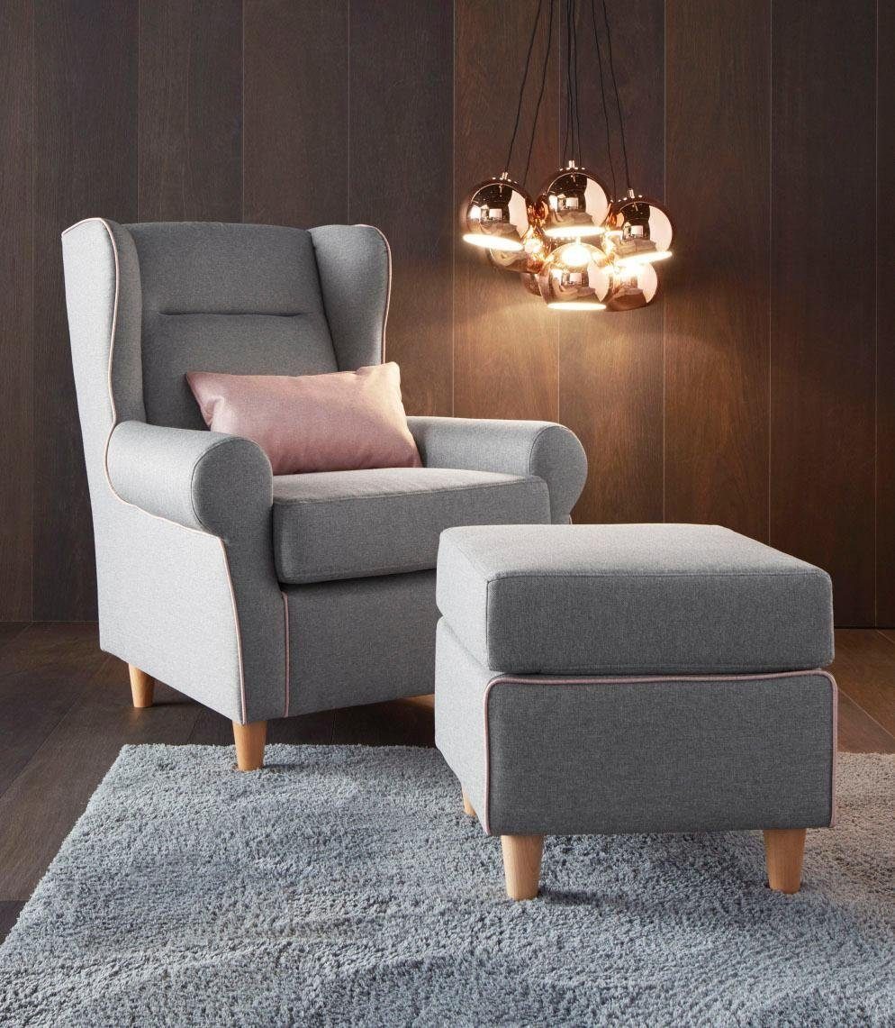 INOSIGN Oorfauteuil inclusief hocker (2 stuks)