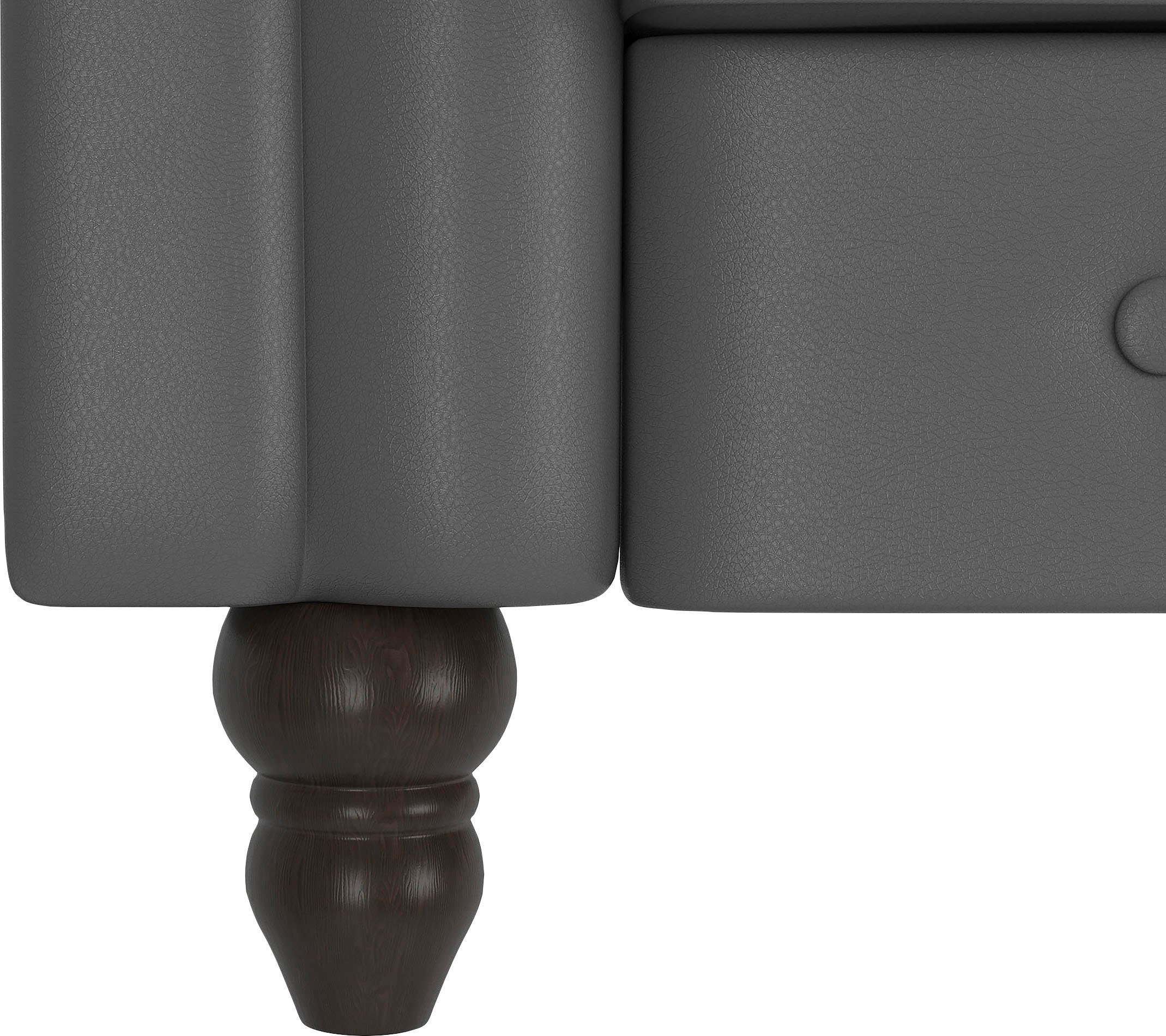 Dorel Home Chesterfield-fauteuil Felix met rugleuning 3-voudig verstelbaar, benen massief hout, zithoogte 46 cm