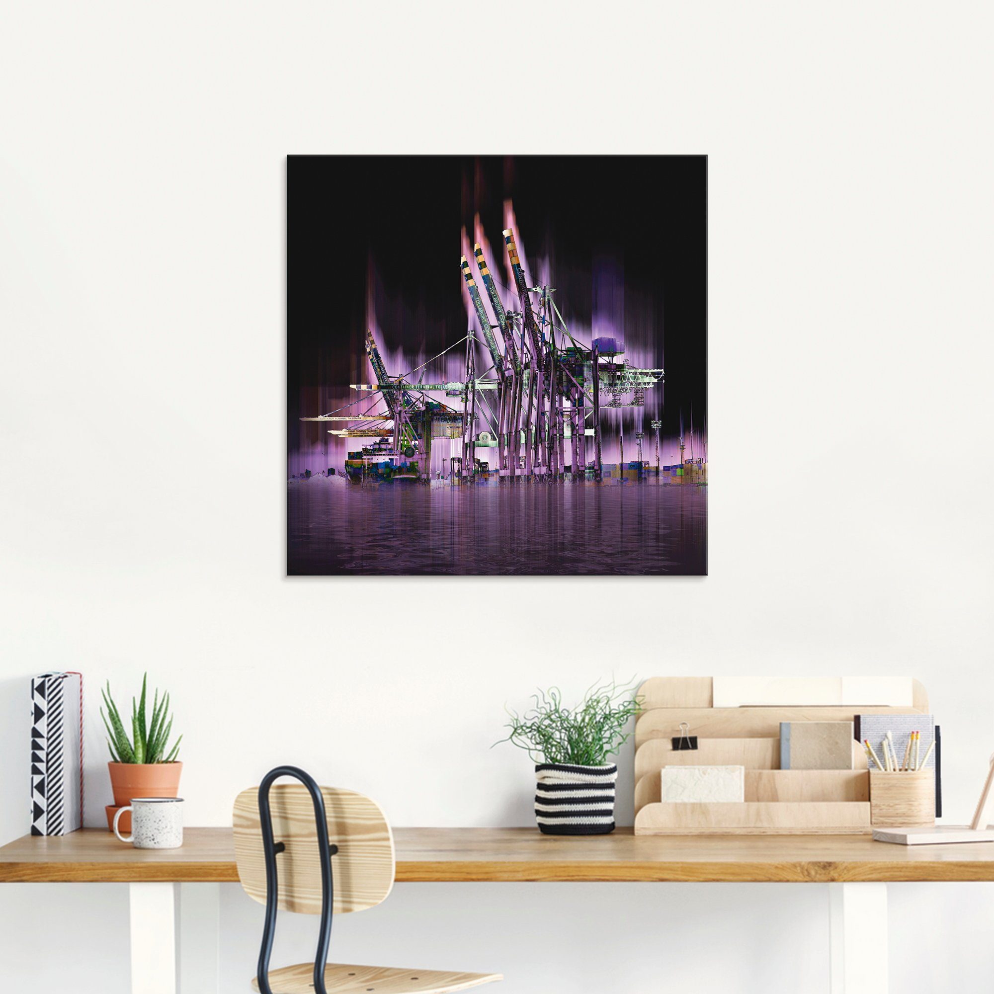 Artland Print op glas Hamburg Hanzestad Collage 04