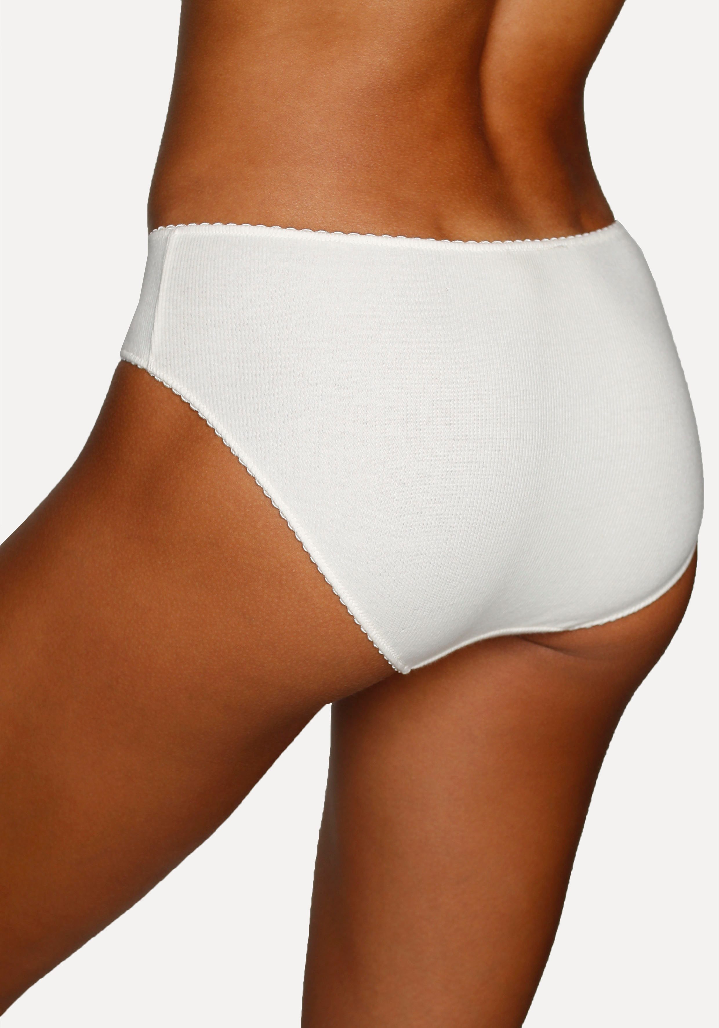 Vivance Jazz-hipsters van zachte en elastische ribstof, met delicate roosjes vooraan (3 stuks)