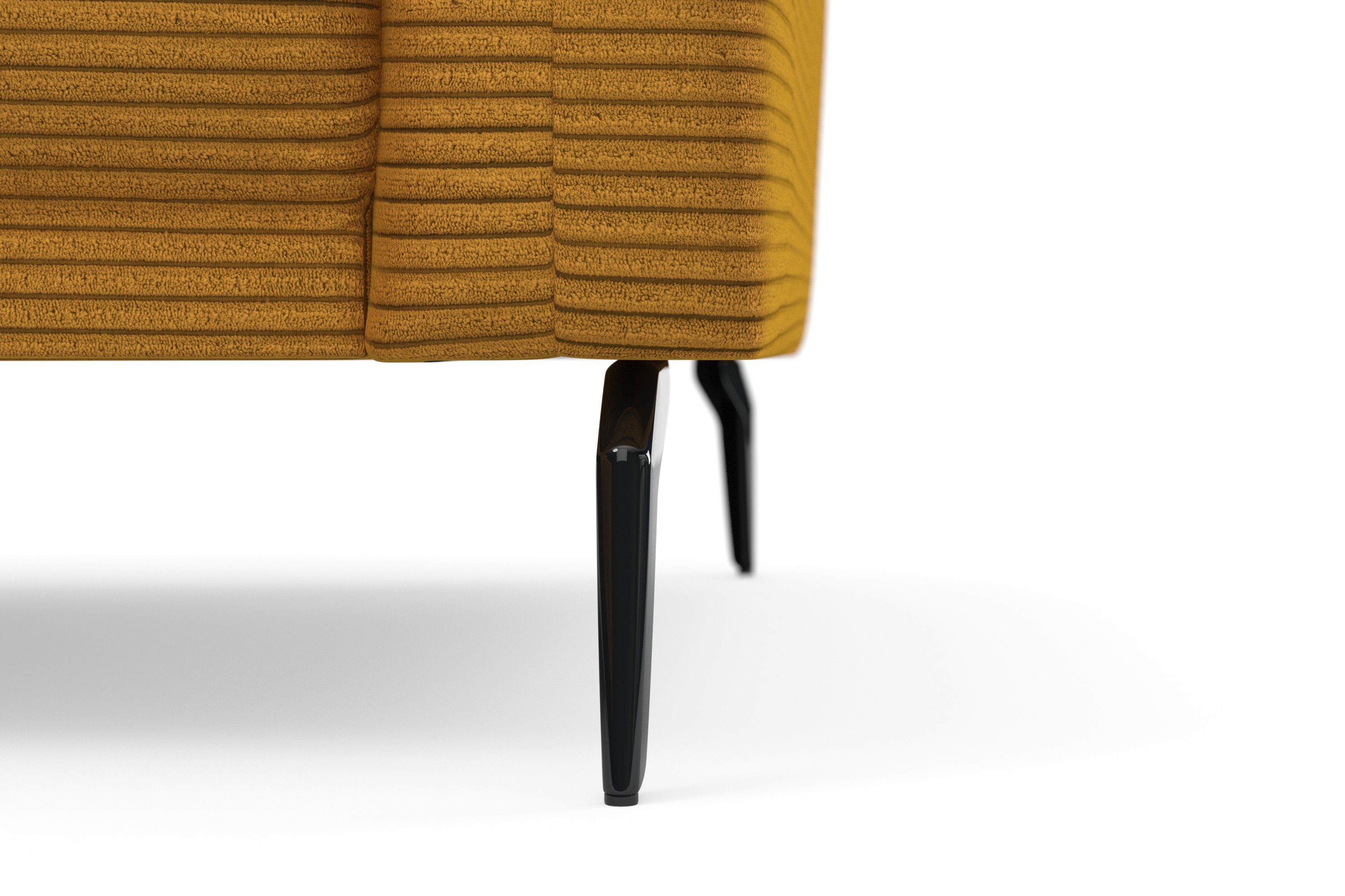 INOSIGN Hoekbank Coco L-vorm Verstelbare zitdiepte, armleuning en hoofdeind, cordbekleding, poothoogte 15 cm