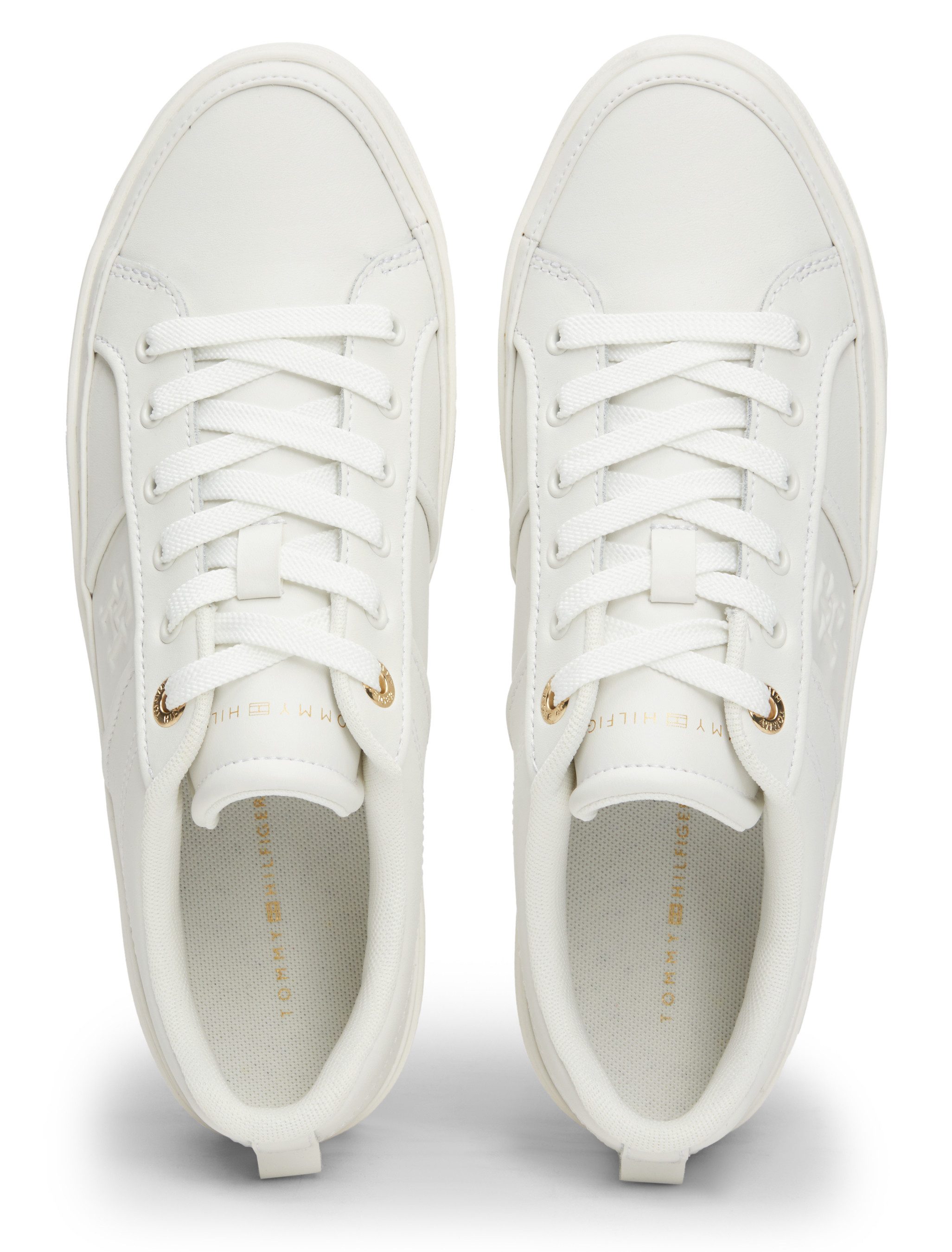Tommy Hilfiger Plateausneakers ESSENTIAL VULC SNEAKER MONOGRAM , vrijetijdsschoen, lage schoen, veterschoen met monogram