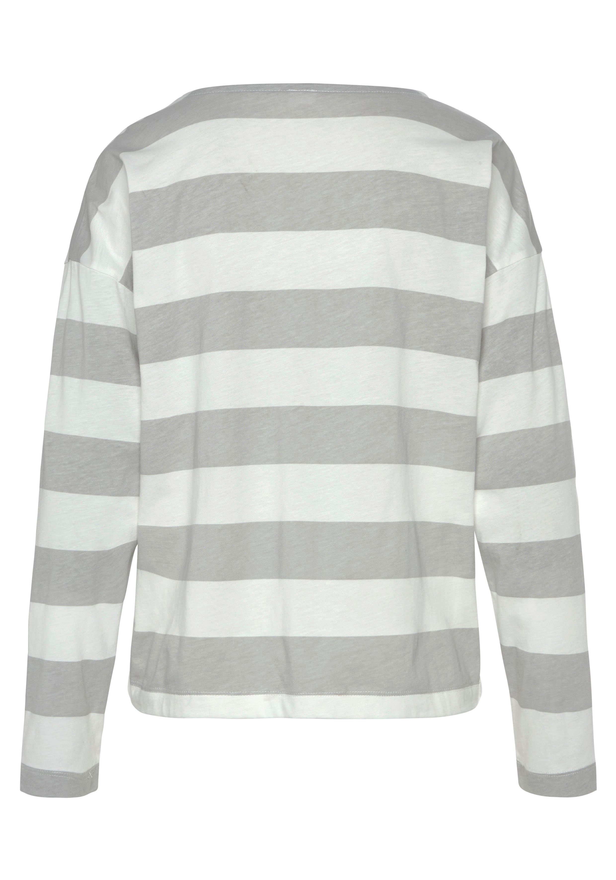 s.Oliver RED LABEL Beachwear Pyjama top in mooi streepdessin