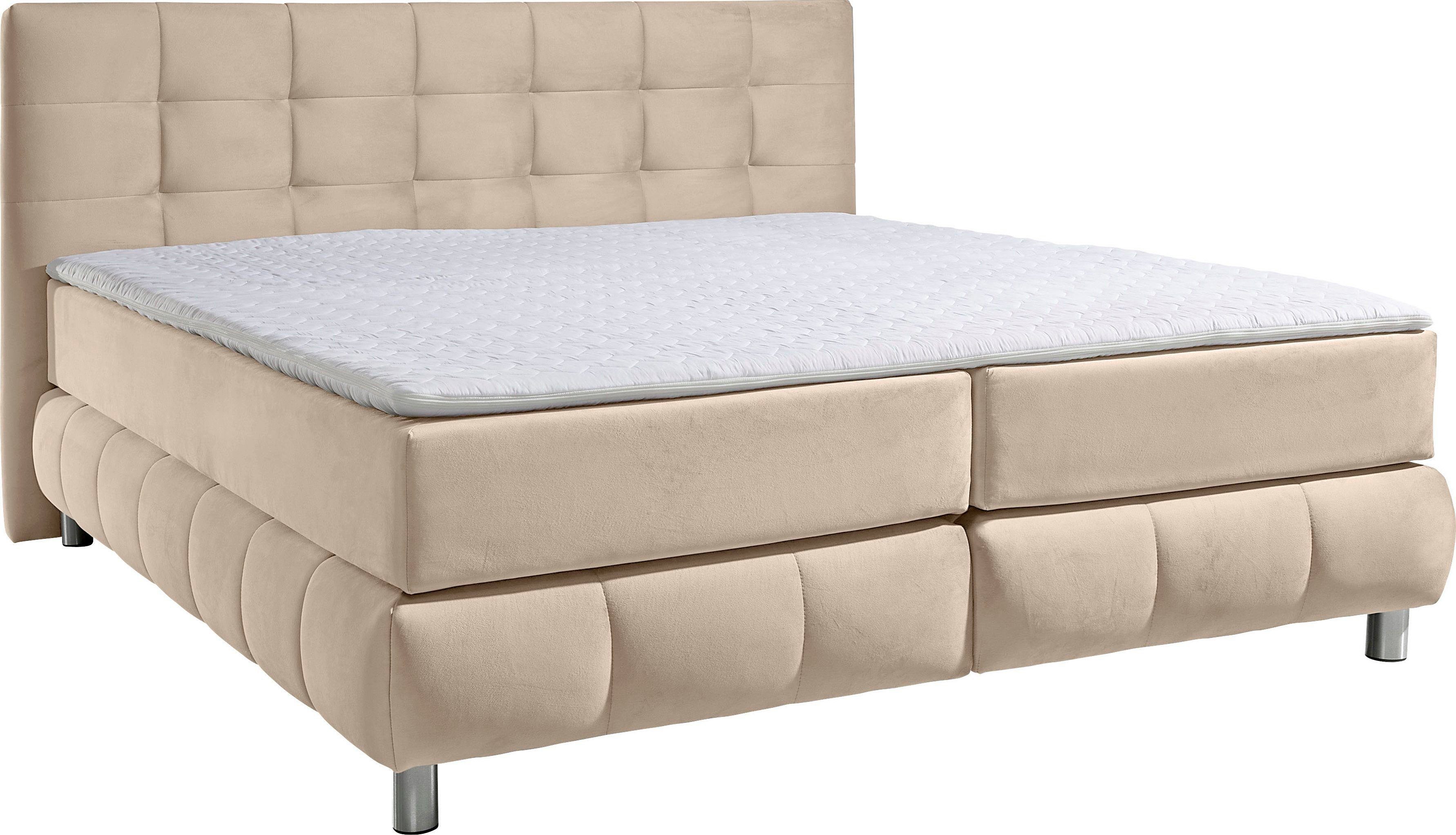 andas Boxspring Salo XXL in fluwelige look of structuurstof, 6 breedten in extra lang 220 cm, 4 hardheden