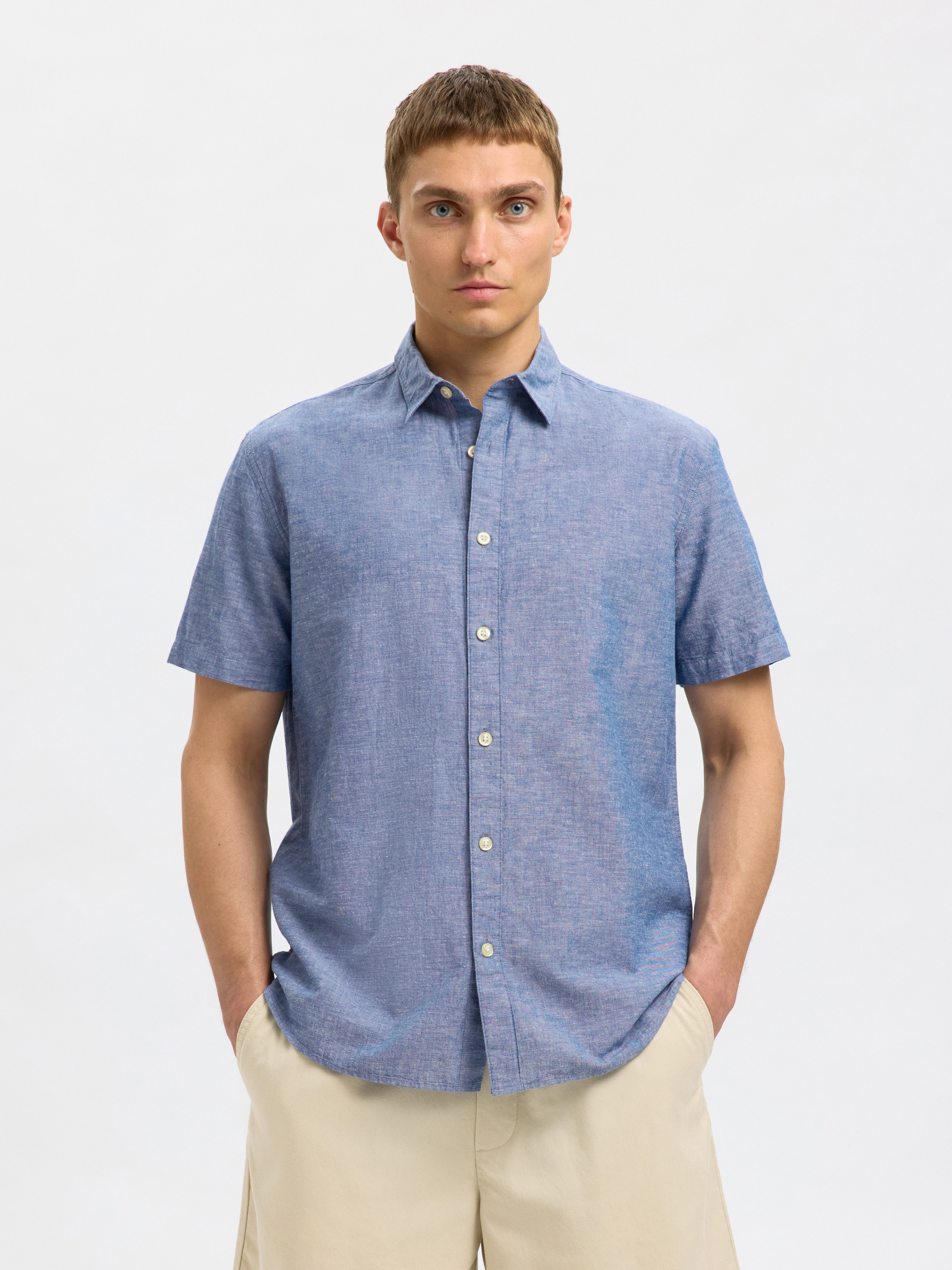 SELECTED HOMME Overhemd met korte mouwen SLHREG-SUN SHIRT SS NOOS