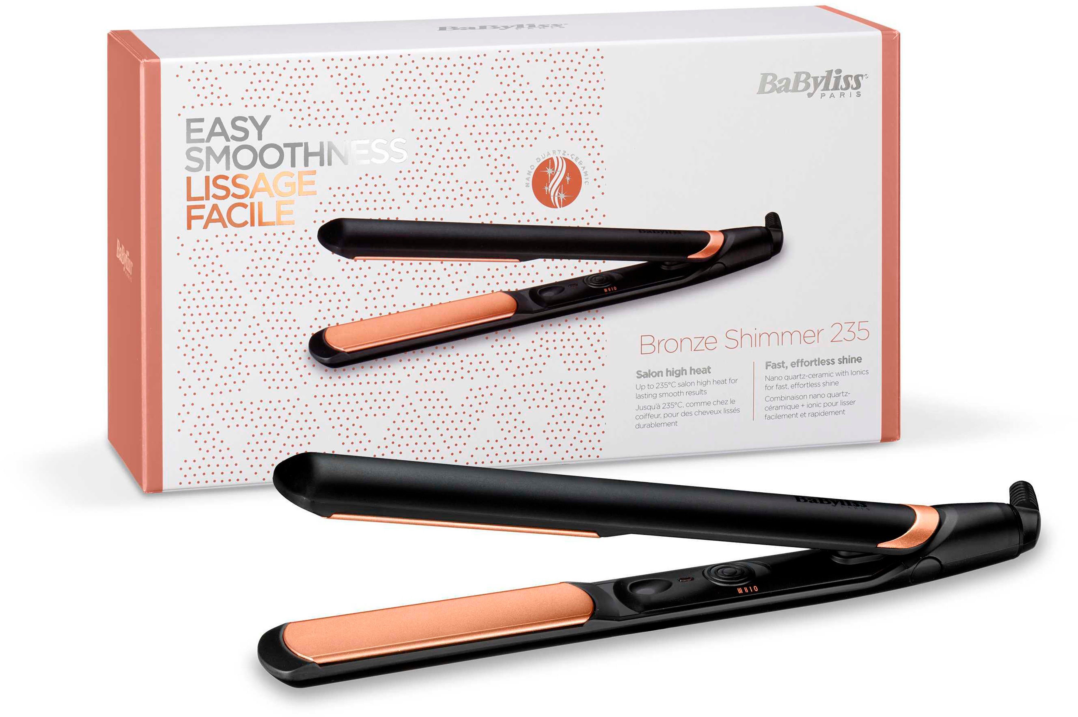 Babyliss Straightener Bronze Shimmer 235 straighteners zwart