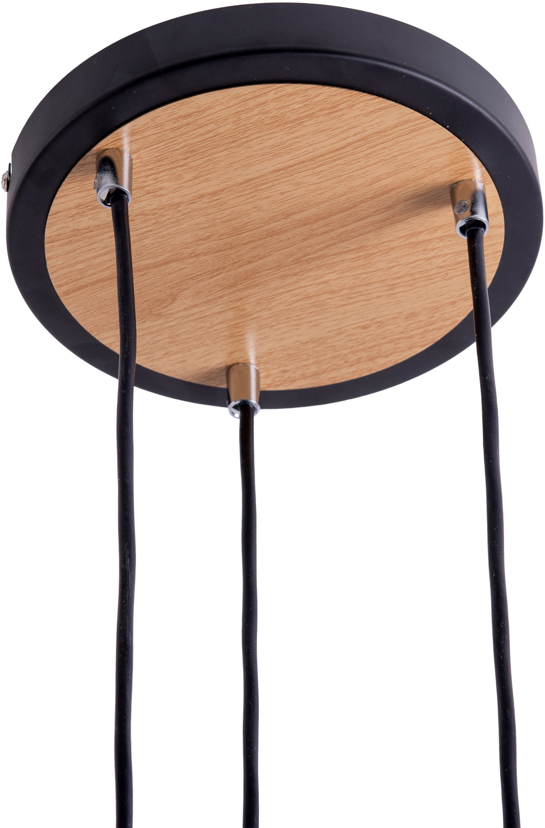 näve Hanglamp Fumoso Glas kappen donker getint (rooklook) 3xE14 hoogte 123 cm zwart natuur